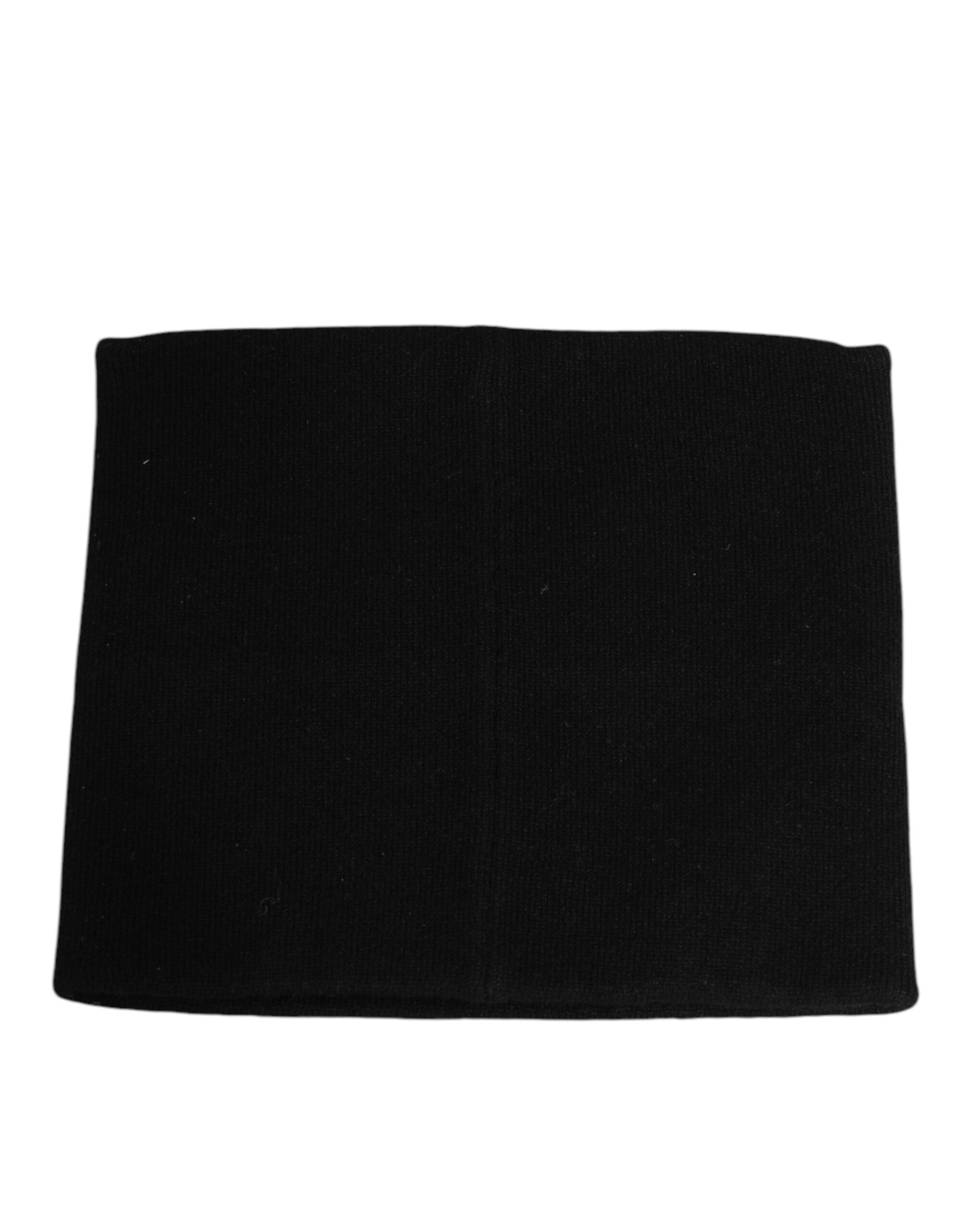 Black D&G Logo Cashmere Knitted Men One Size Scarf - ventzia