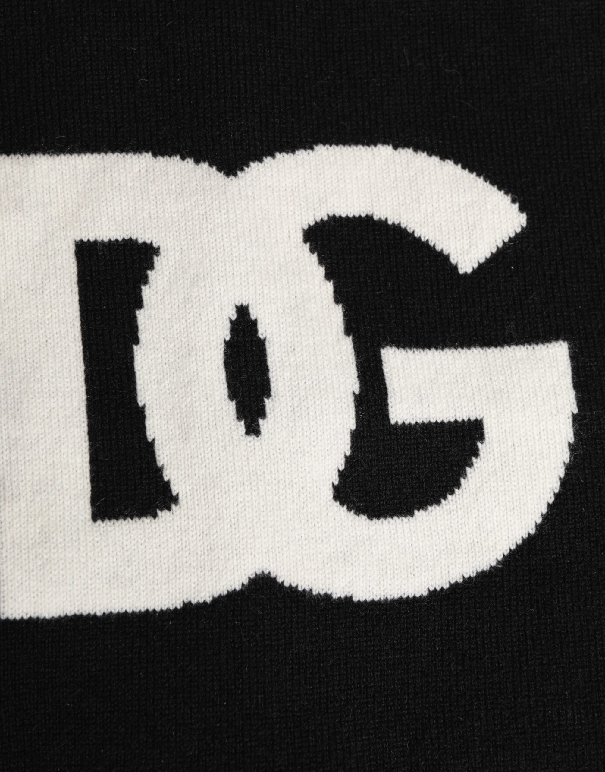 Black D&G Logo Cashmere Knitted Men One Size Scarf - ventzia