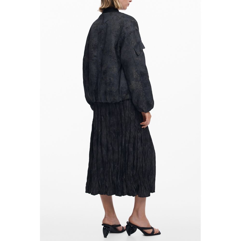 Black Polyester Jackets & Coat