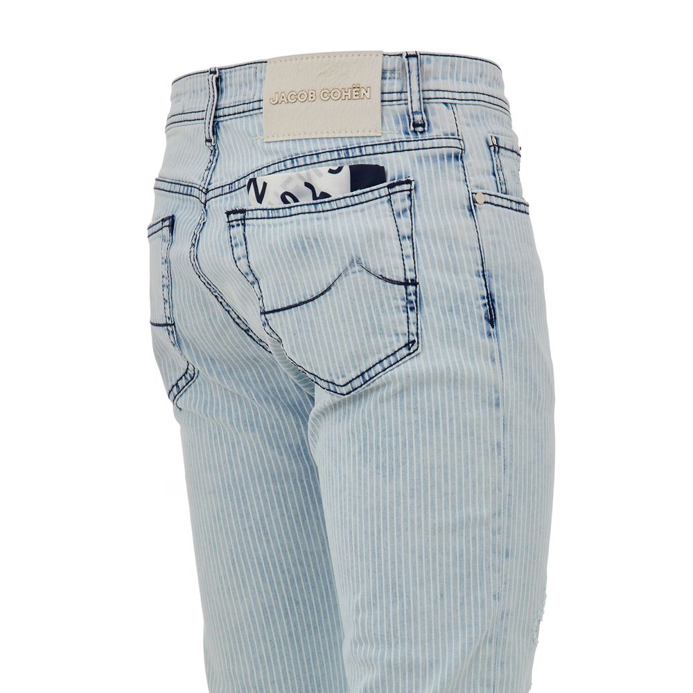 Blue Cotton Skinny Jeans - ventzia