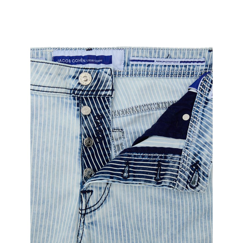 Blue Cotton Skinny Jeans - ventzia