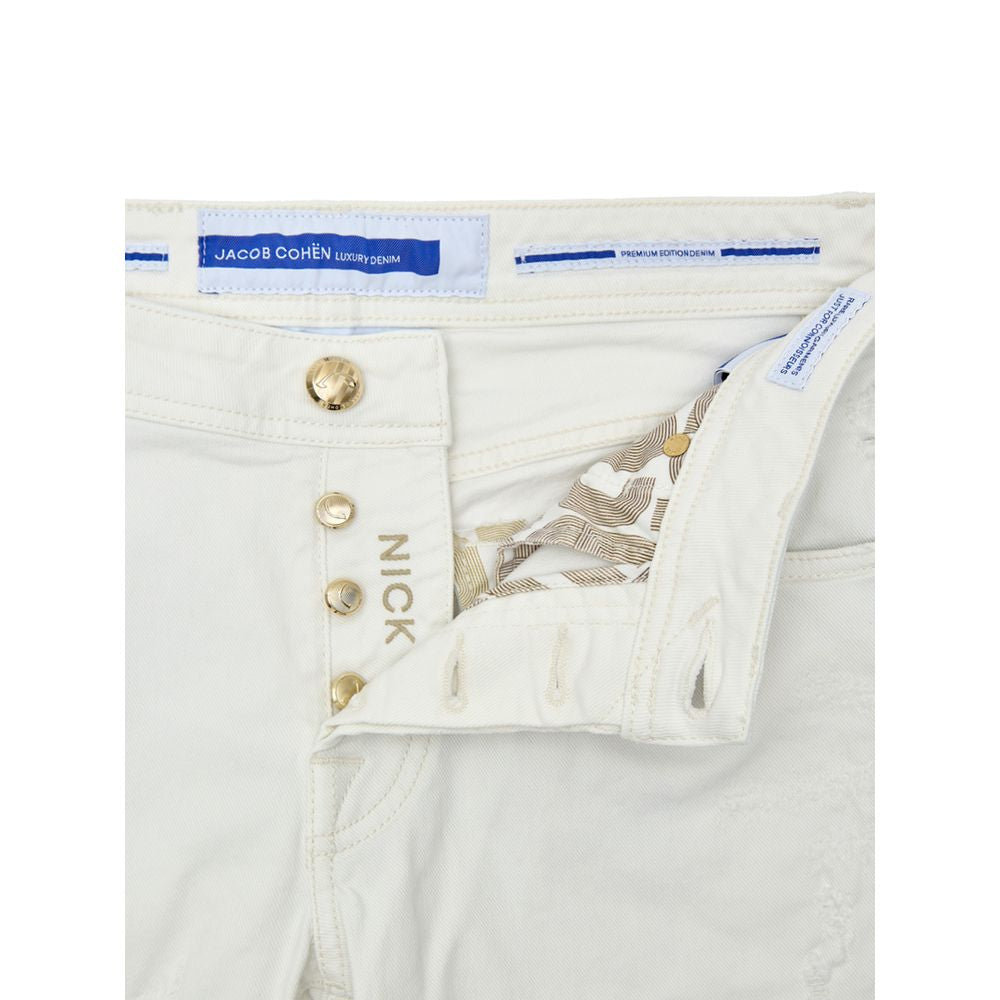 White Cotton Skinny Jeans - ventzia
