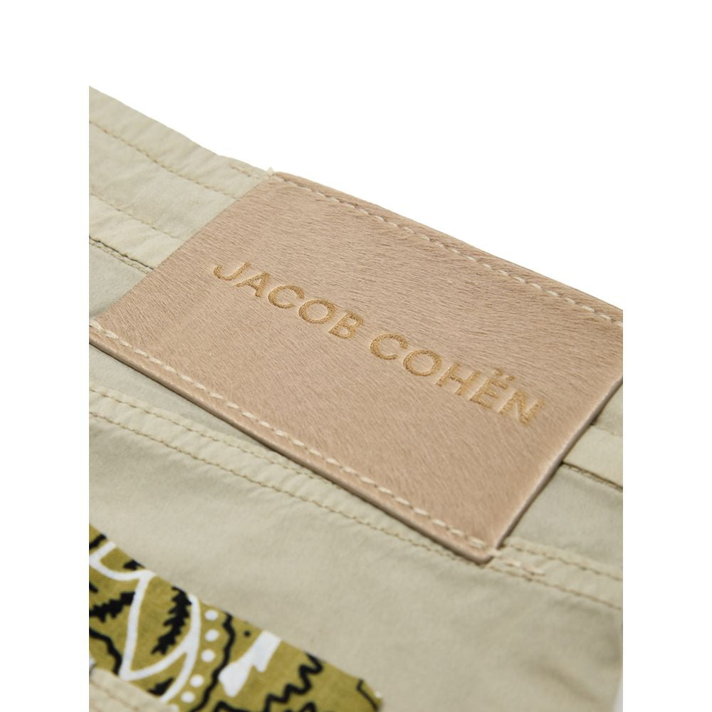 Beige Cotton Casual Pants - ventzia