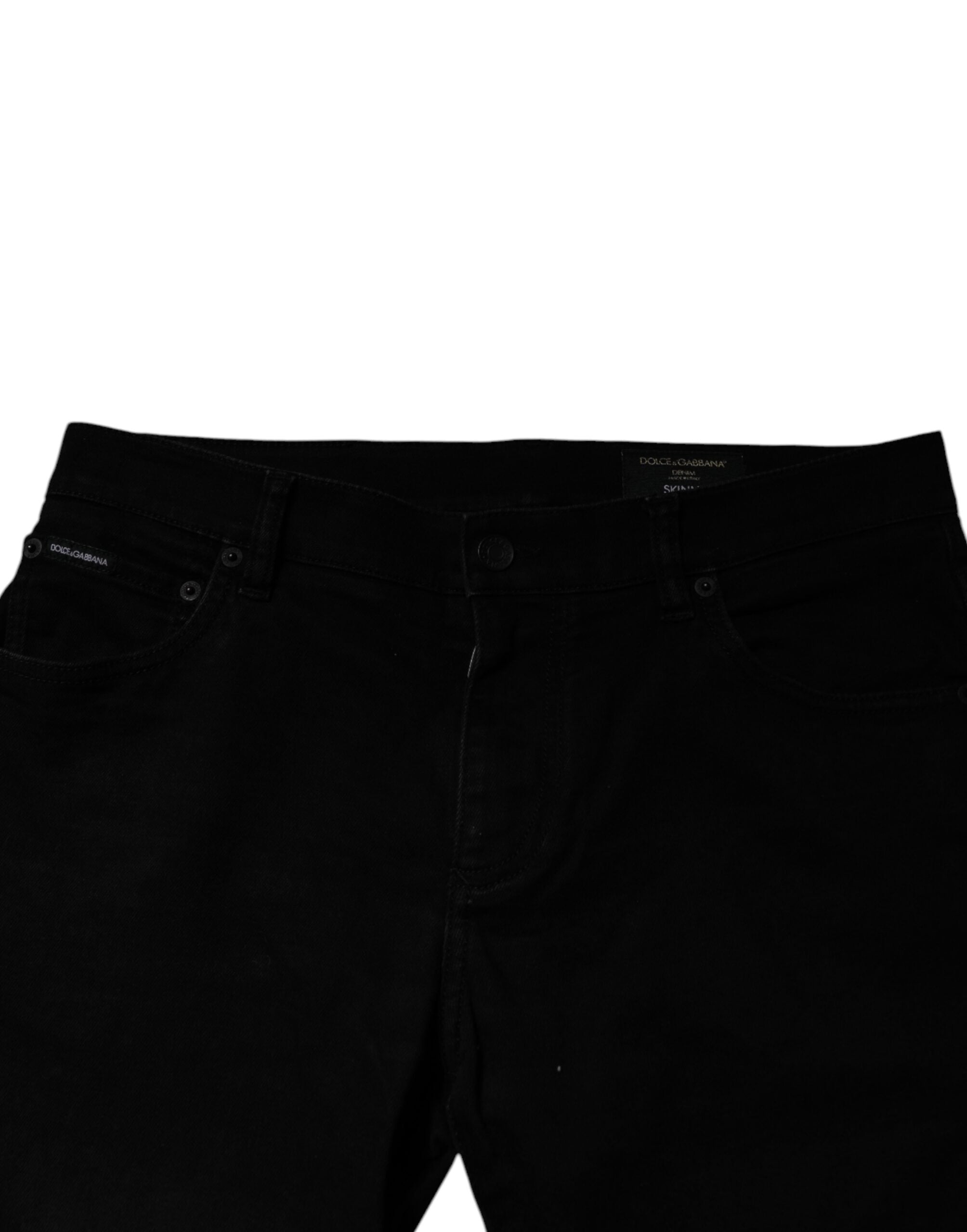 Black Cotton Stretch Skinny Men Denim Jeans - ventzia