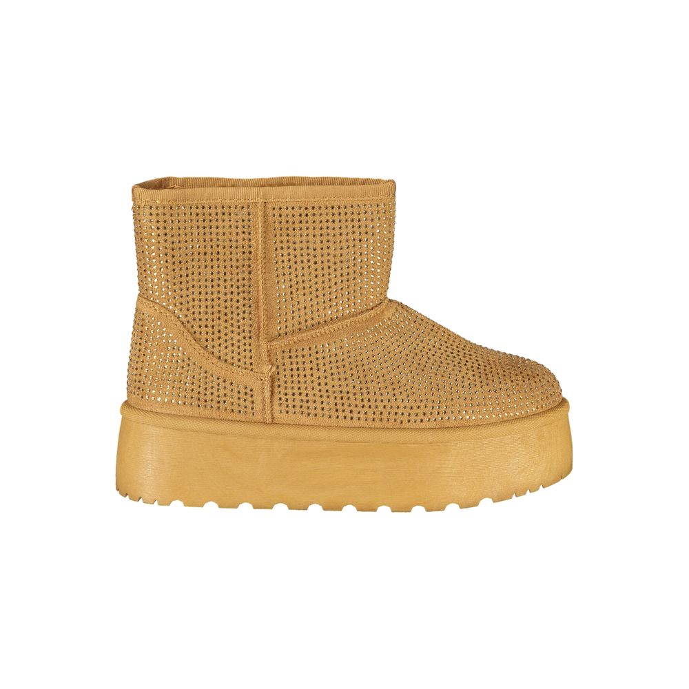 Marrone Polyester Women Boot - ventzia