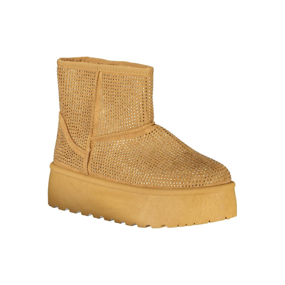 Marrone Polyester Women Boot - ventzia