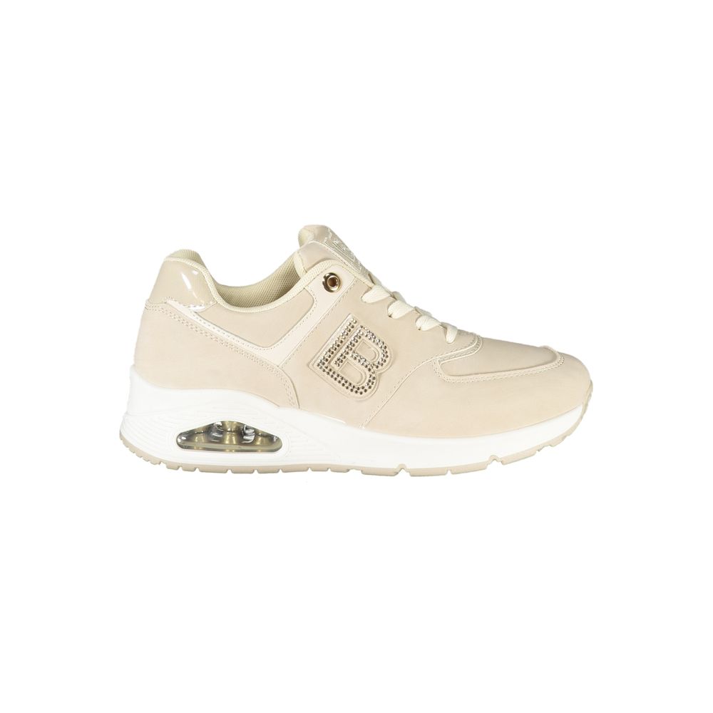 Beige Polyurethane Women Sneaker - ventzia