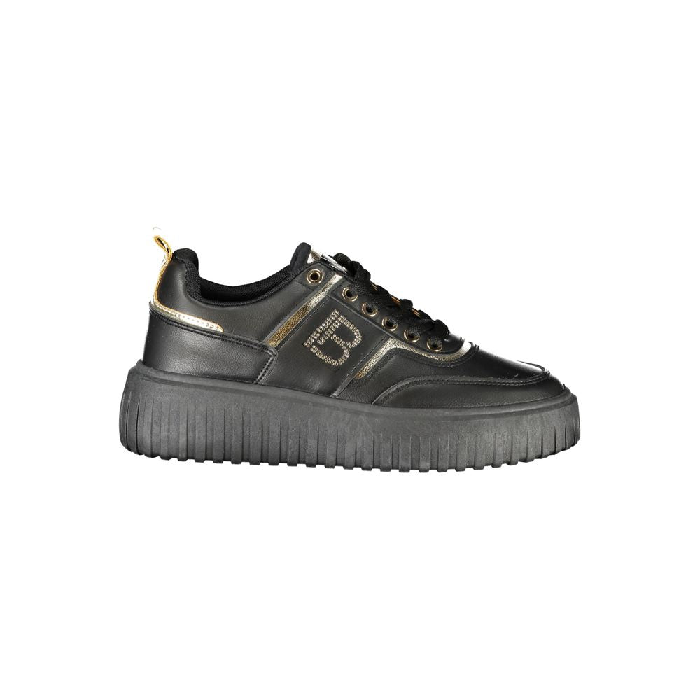 Black Polyester Women Sneaker - ventzia