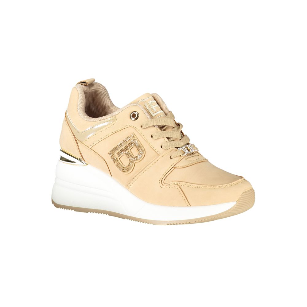 Beige Polyester Women Sneaker - ventzia