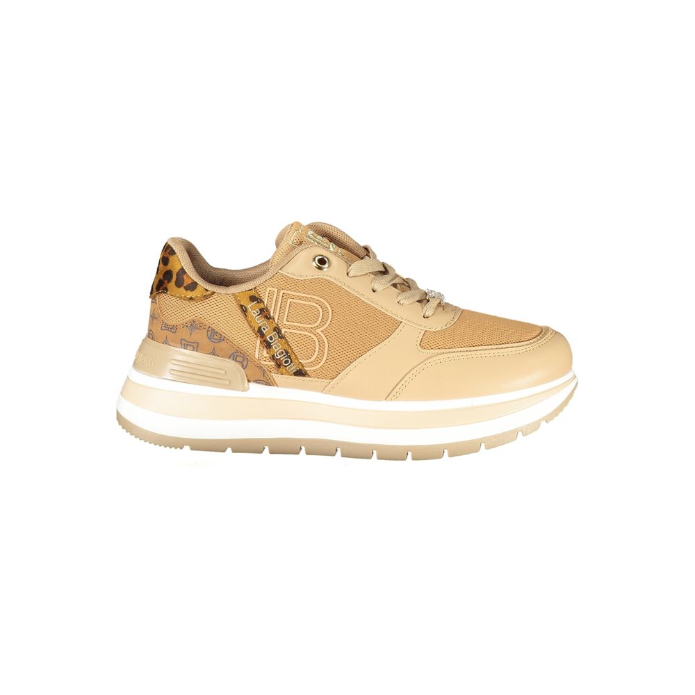 Marrone Polyurethane Women Sneaker - ventzia
