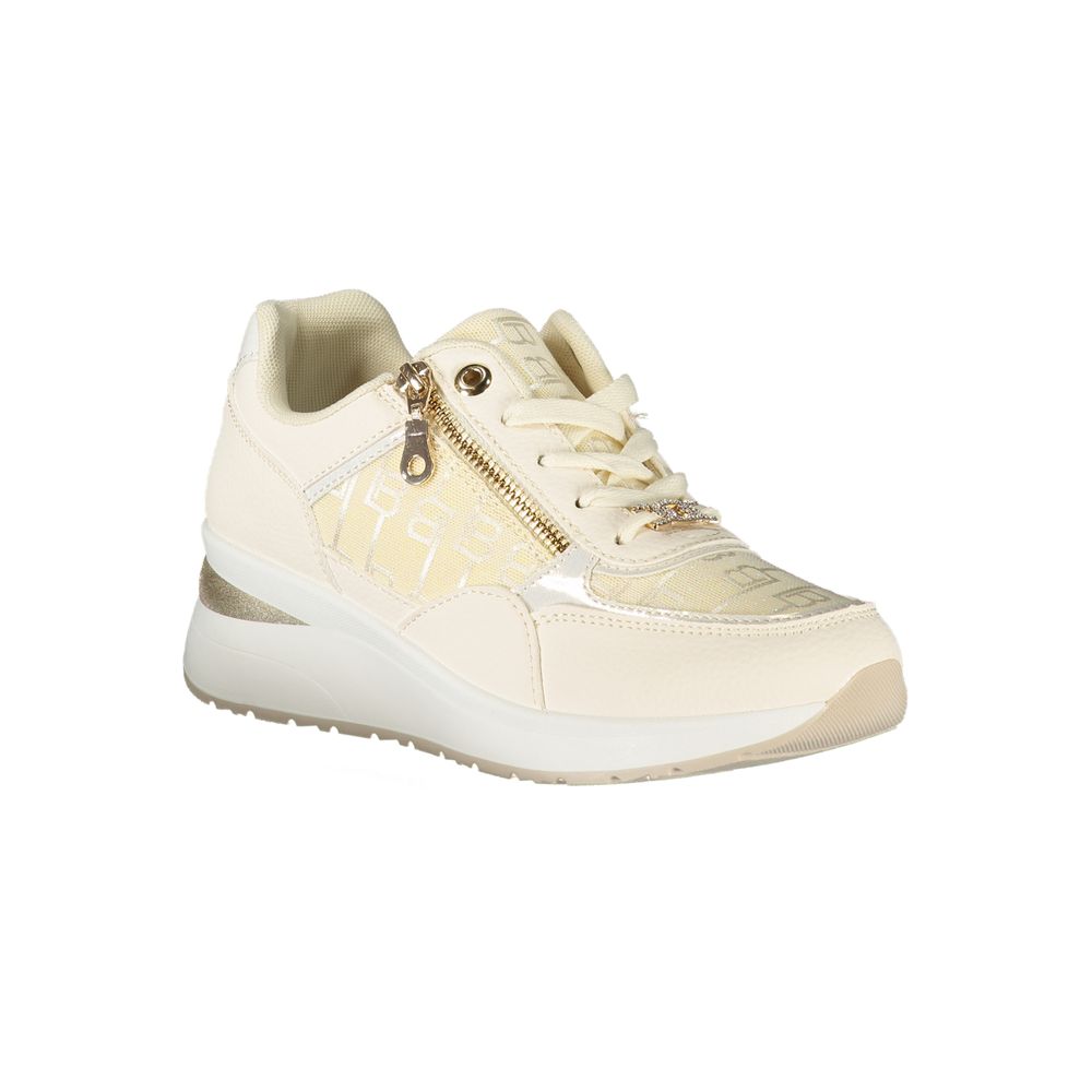 White Polyurethane Women Sneaker - ventzia