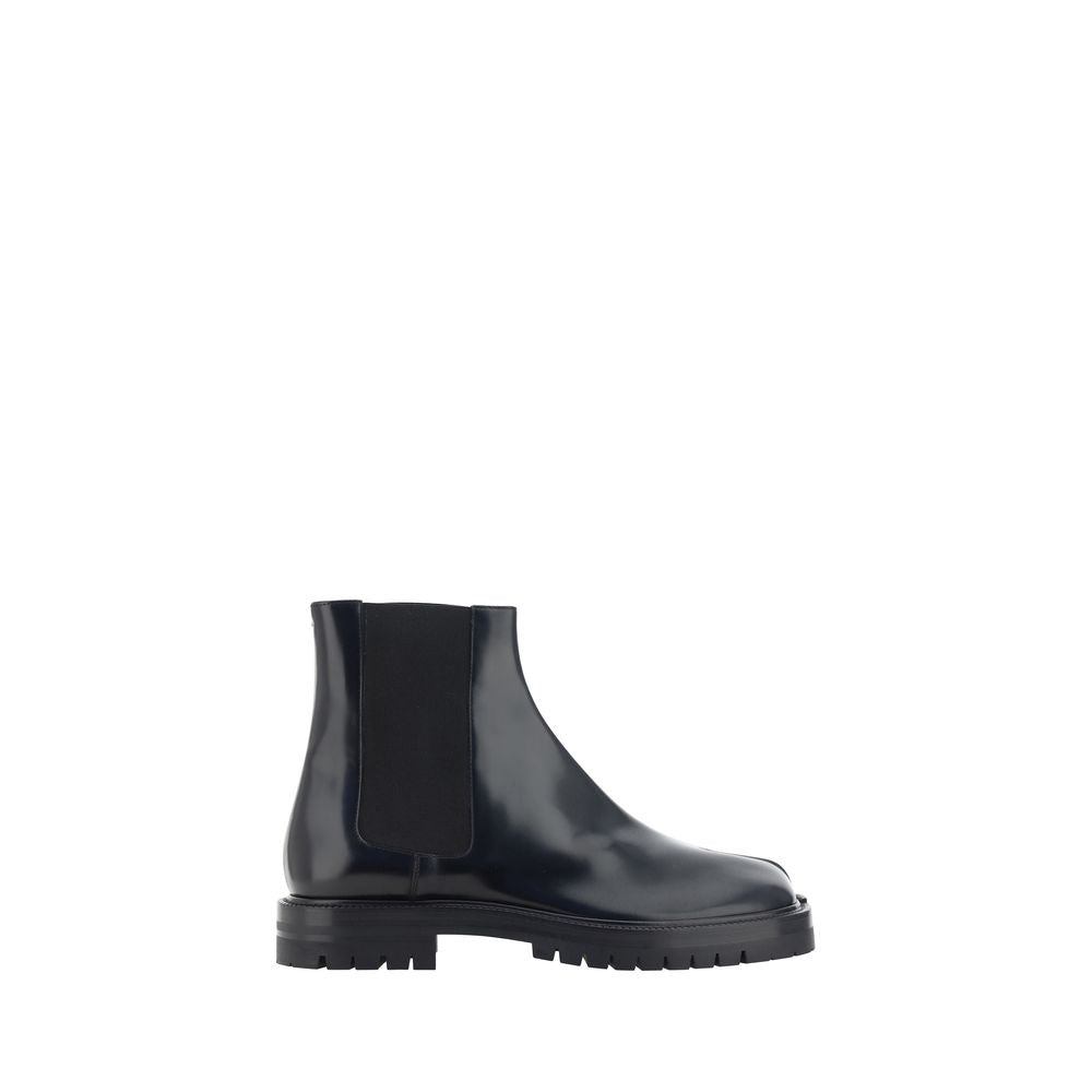 Black Calf Leather Bos Taurus Chelsea Boots - ventzia