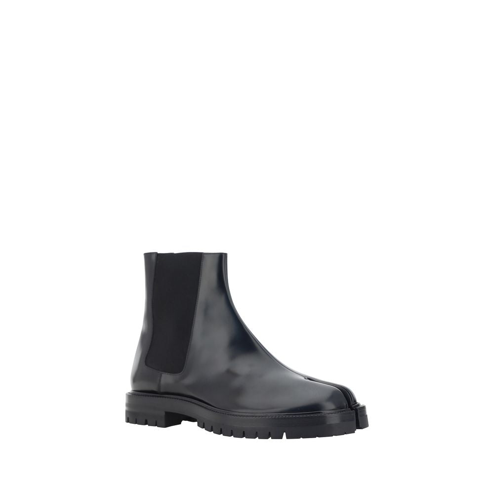 Black Calf Leather Bos Taurus Chelsea Boots - ventzia