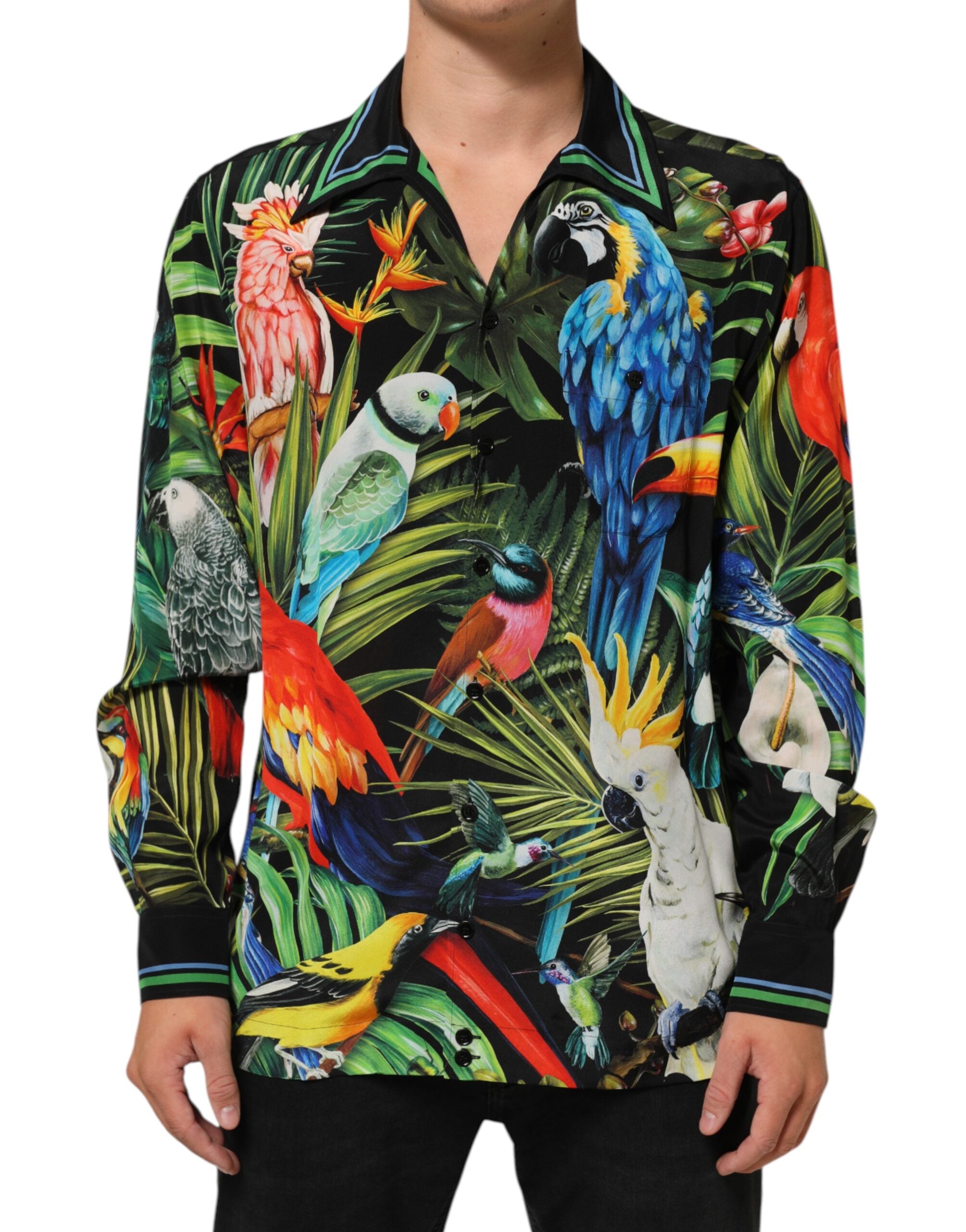 Multicolor Parrot Print Lounge Casual Shirt - ventzia