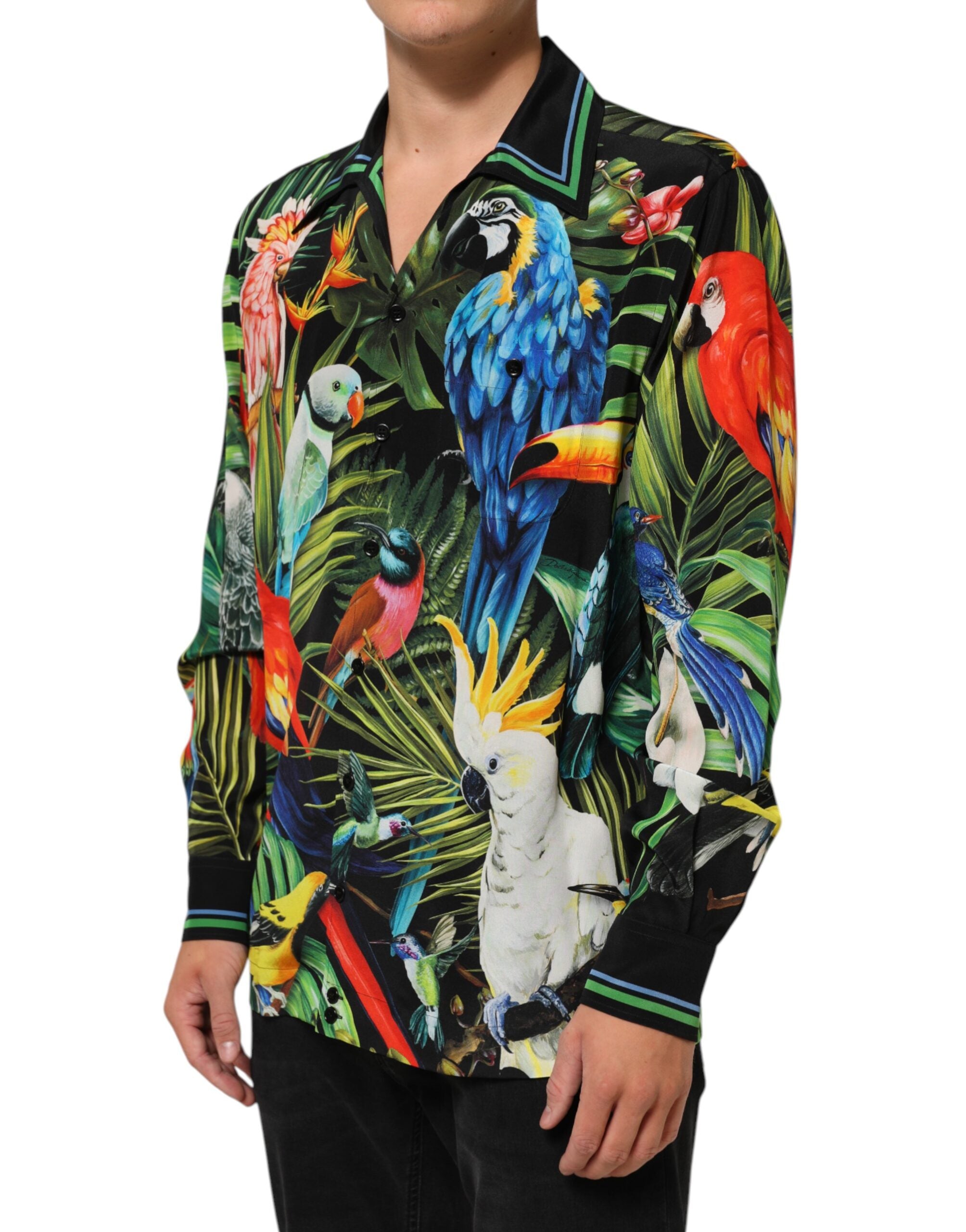 Multicolor Parrot Print Lounge Casual Shirt - ventzia