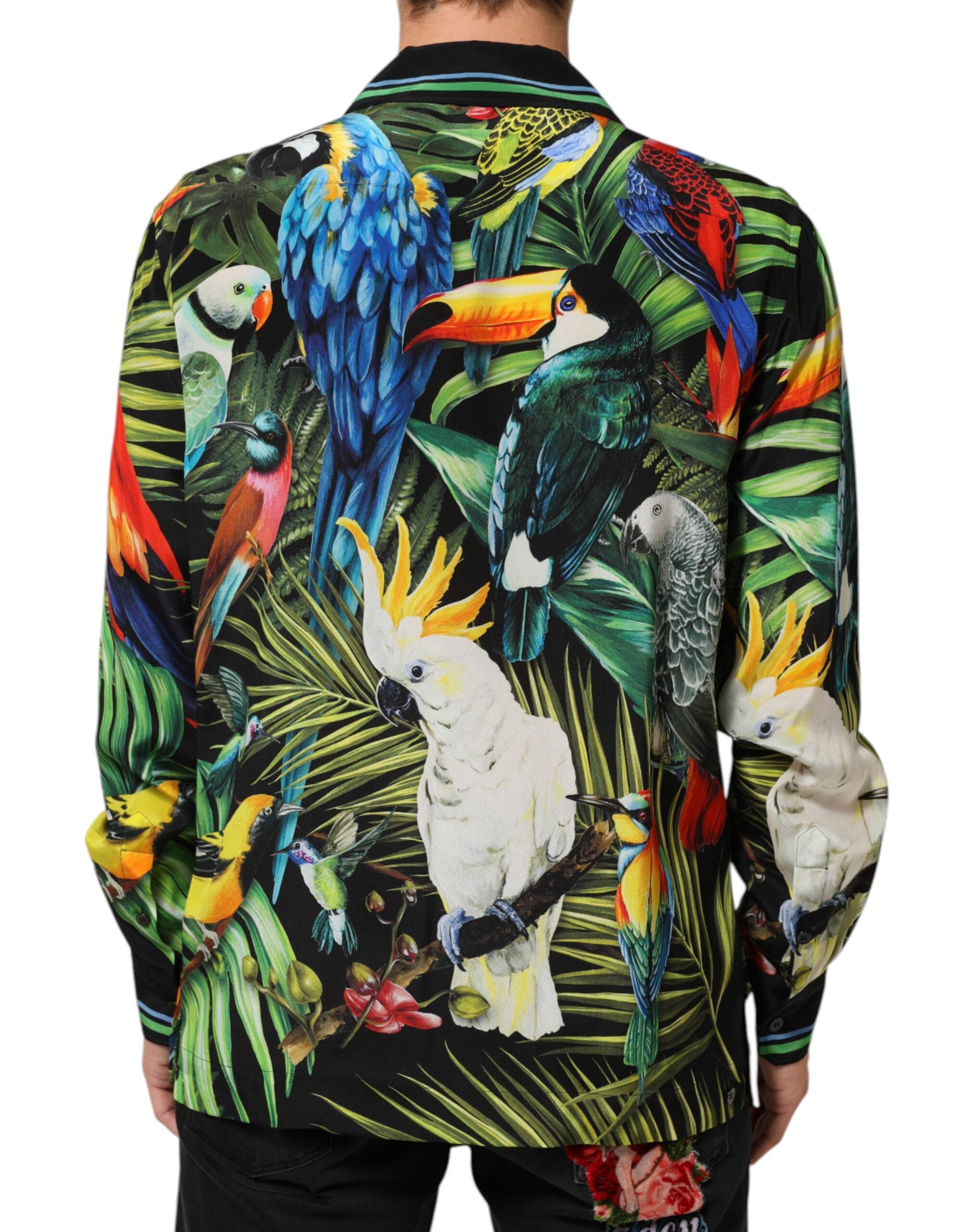 Multicolor Parrot Print Lounge Casual Shirt - ventzia