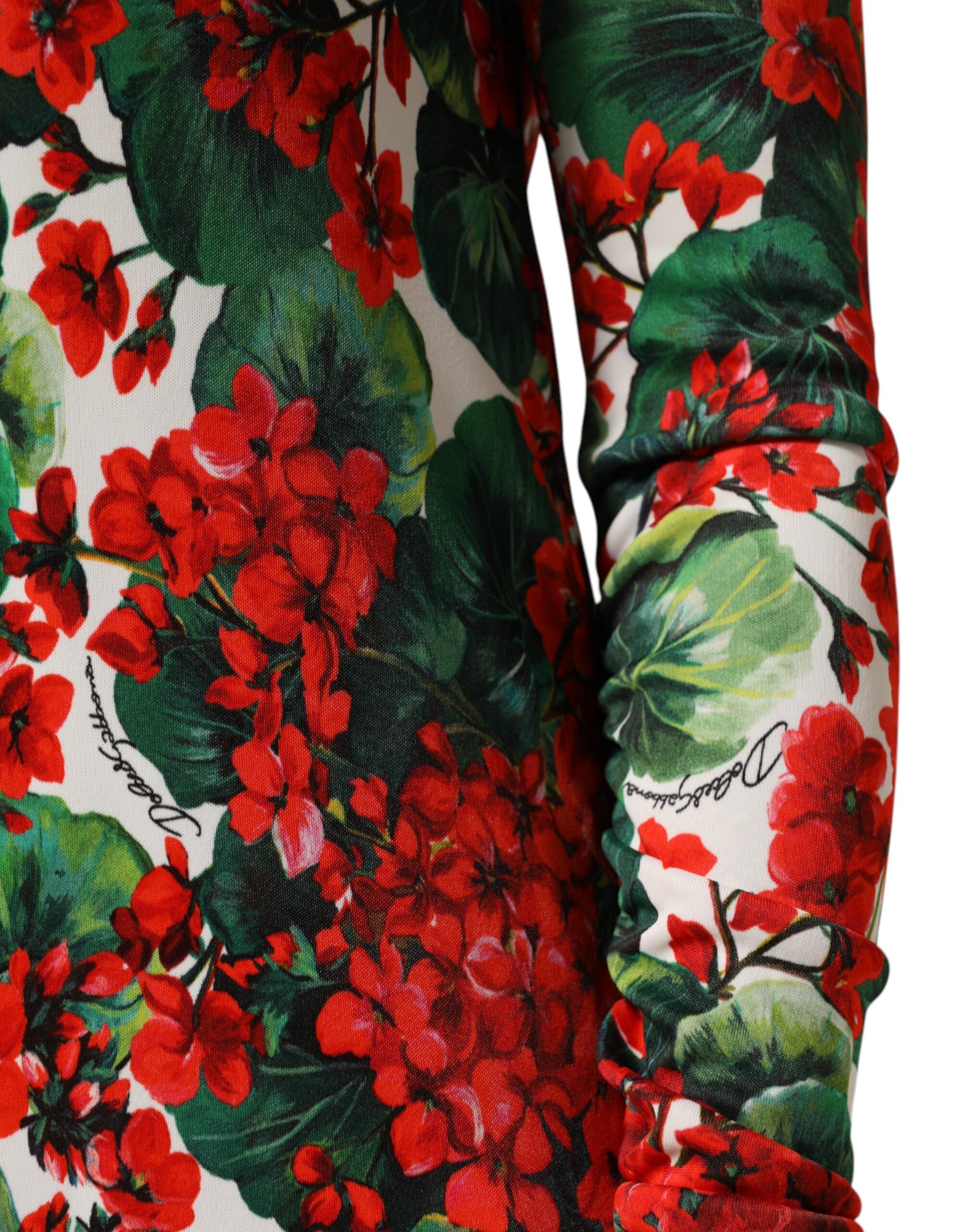 Multicolor Floral Short Portofino Dress