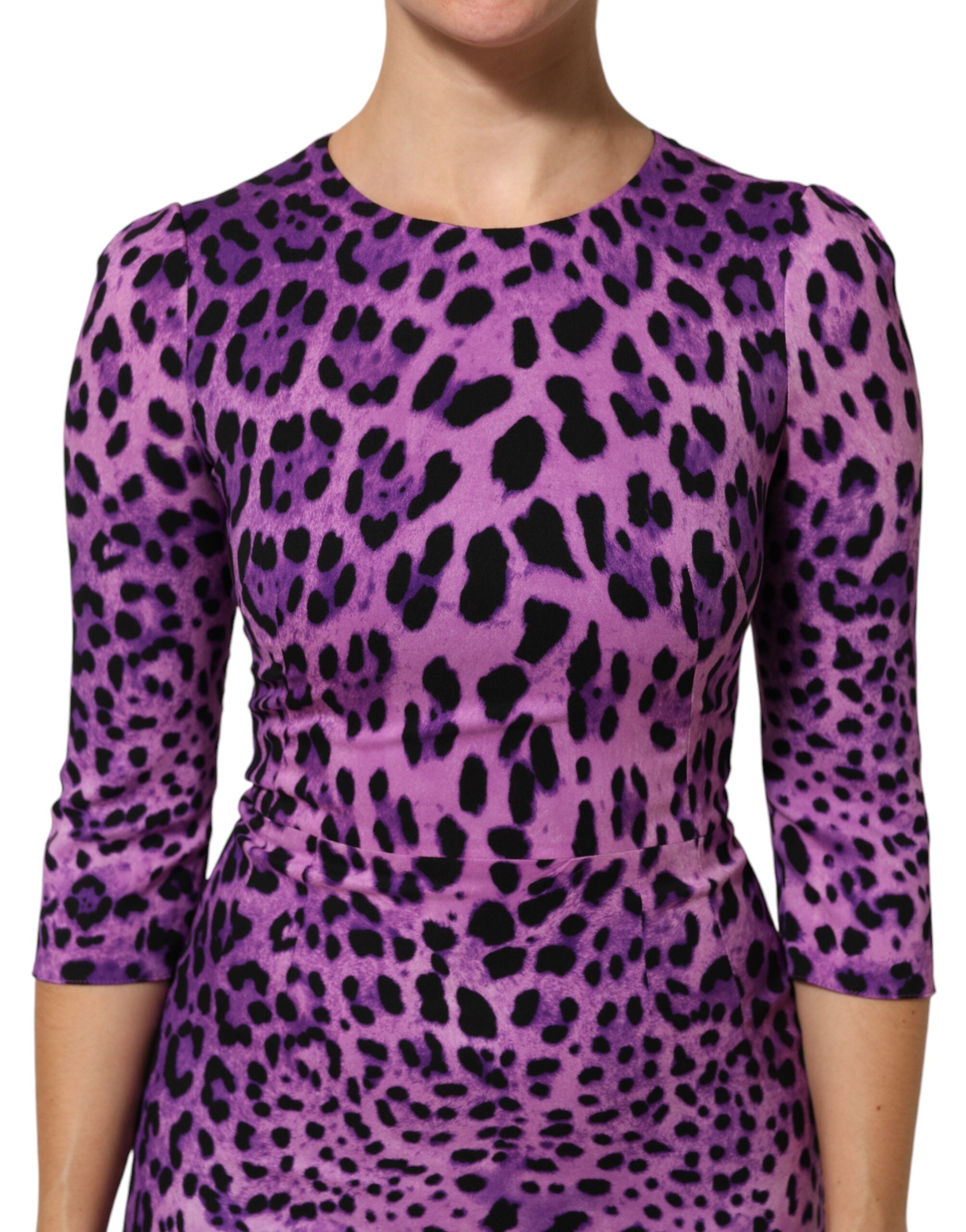 Violet Leopard Sheath Bodycon Mini Dress - ventzia