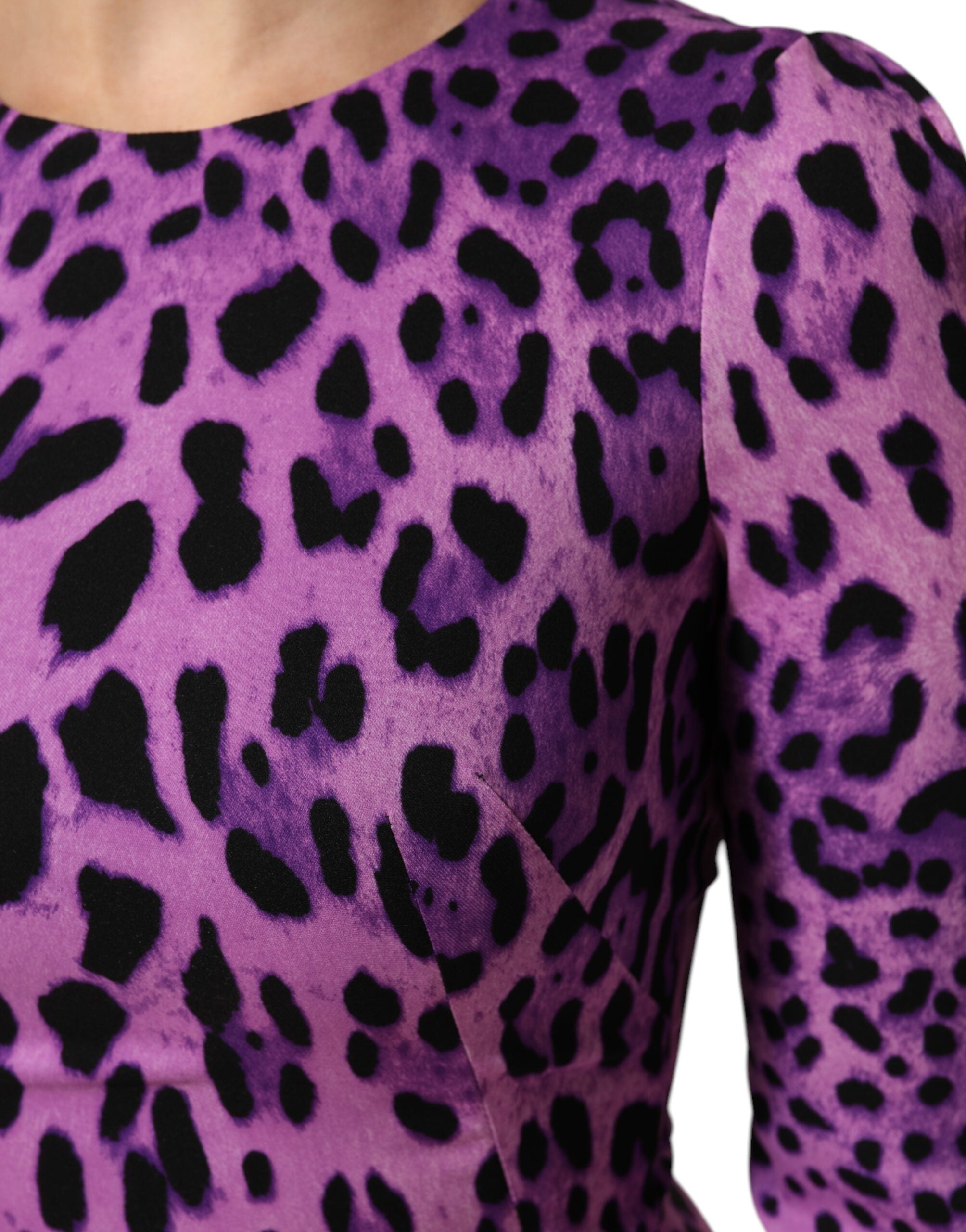 Violet Leopard Sheath Bodycon Mini Dress - ventzia