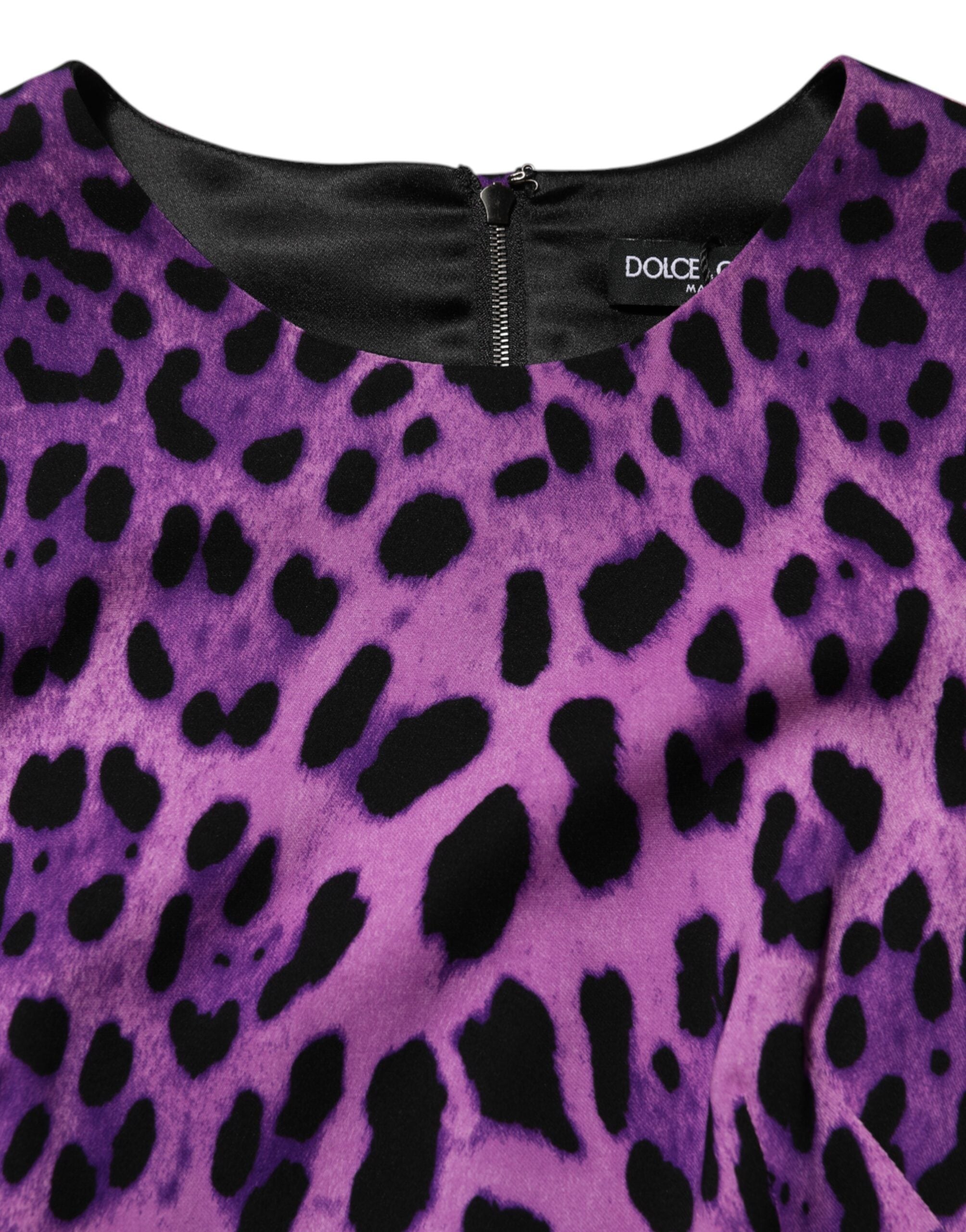 Violet Leopard Sheath Bodycon Mini Dress - ventzia