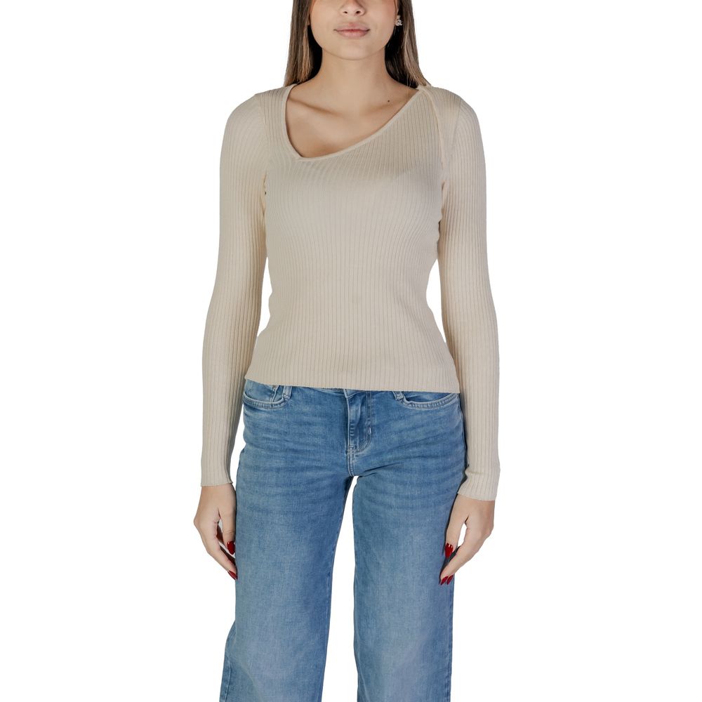 Beige Viscose Sweatshirt - ventzia