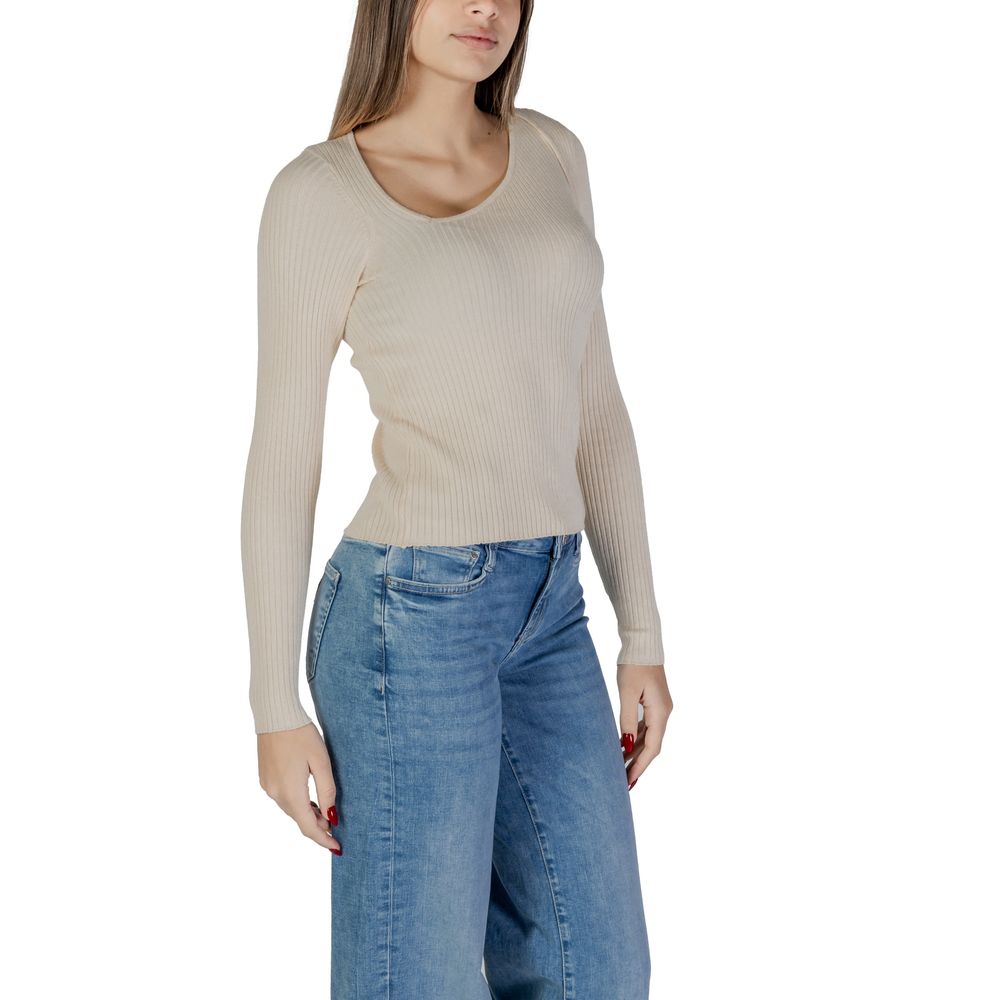 Beige Viscose Sweatshirt - ventzia