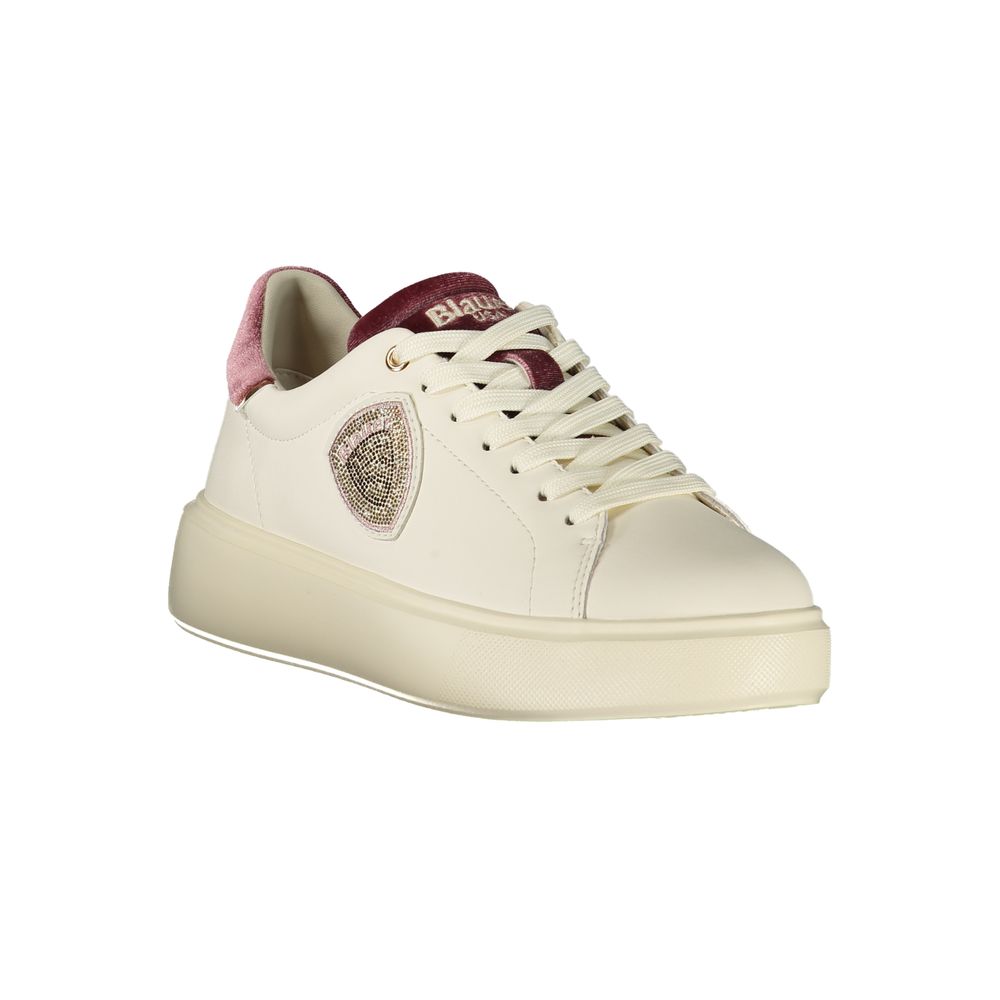 White Polyester Sneaker