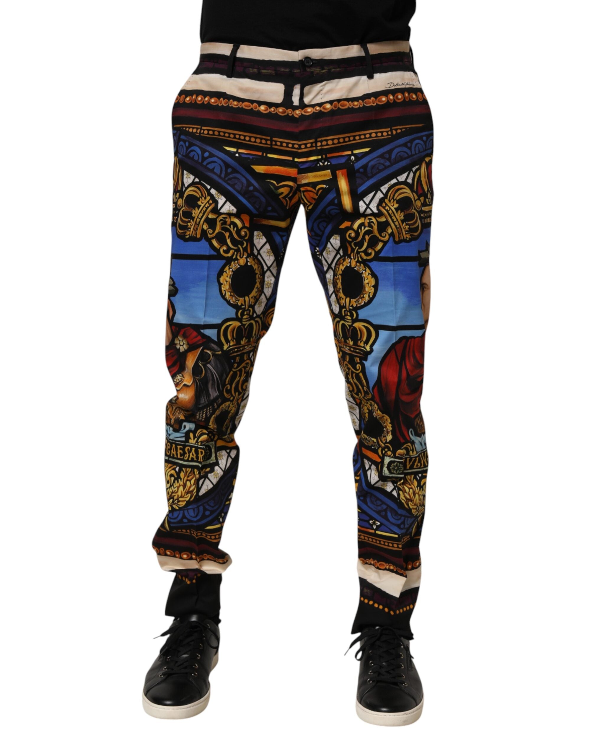 Multicolor Julias Ceasar Print Tapered Pants - ventzia