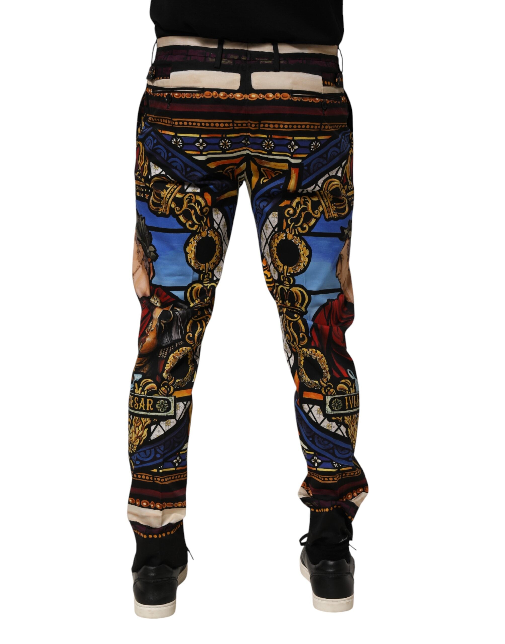 Multicolor Julias Ceasar Print Tapered Pants - ventzia