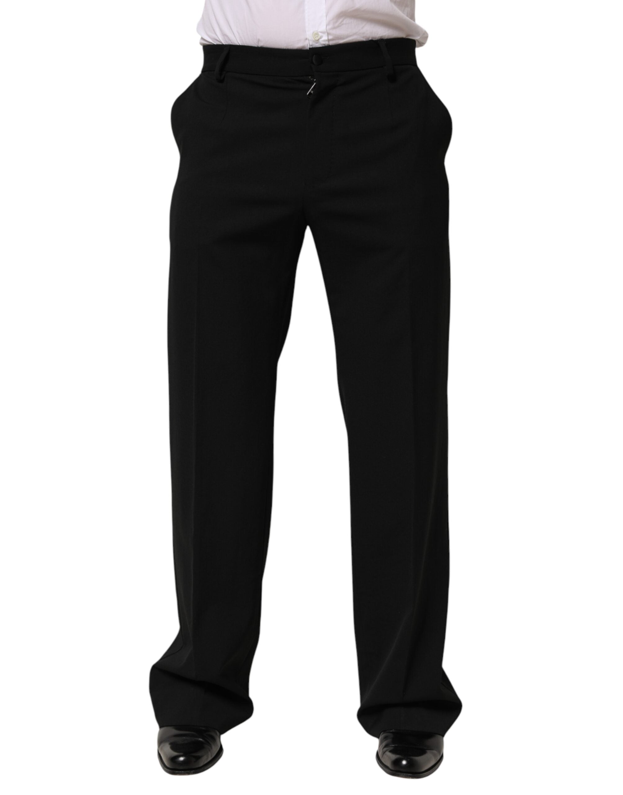 Black Wool Formal Dress Men Trouser Pants - ventzia