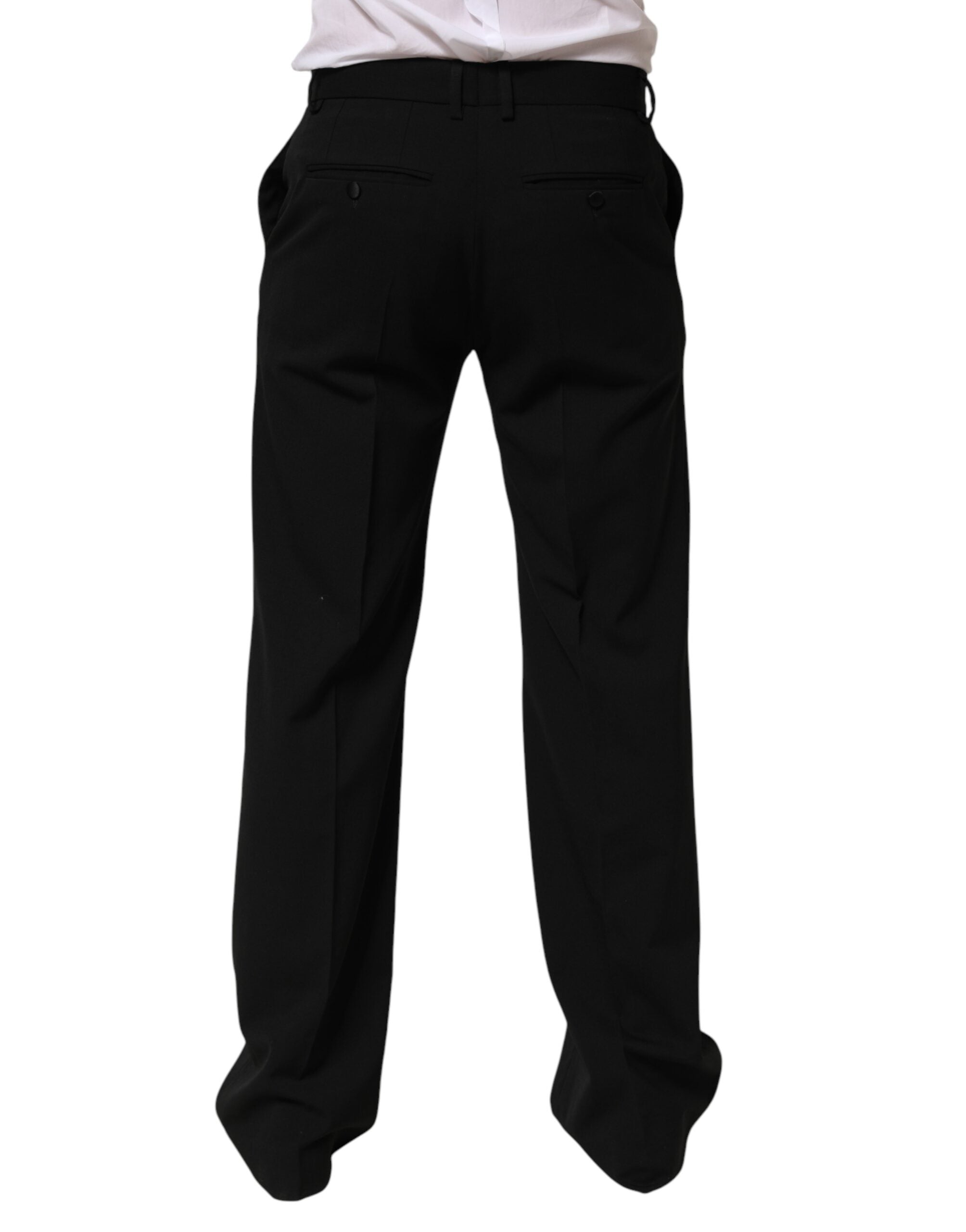 Black Wool Formal Dress Men Trouser Pants - ventzia