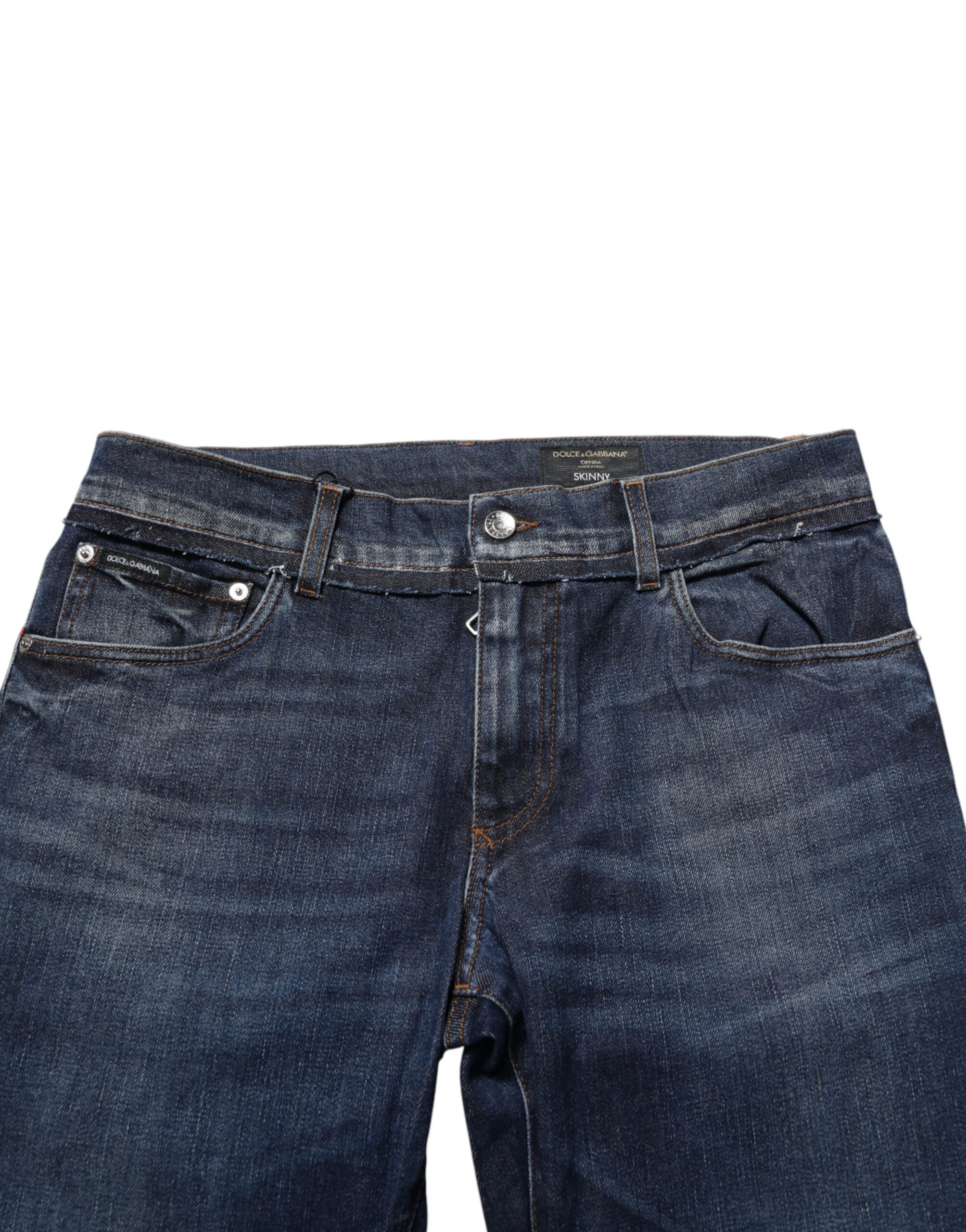 Blue Cotton Stretch Skinny Men Denim Jeans - ventzia