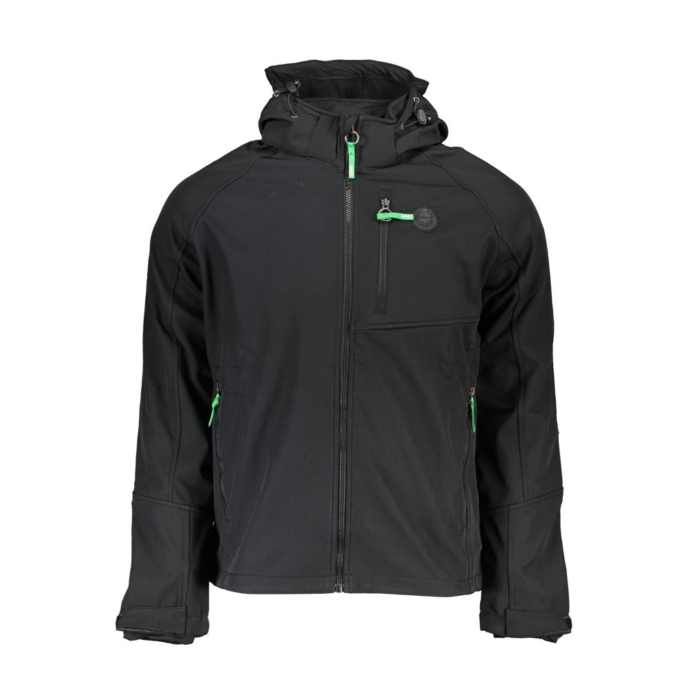 Black Polyester Men's Jacket - ventzia