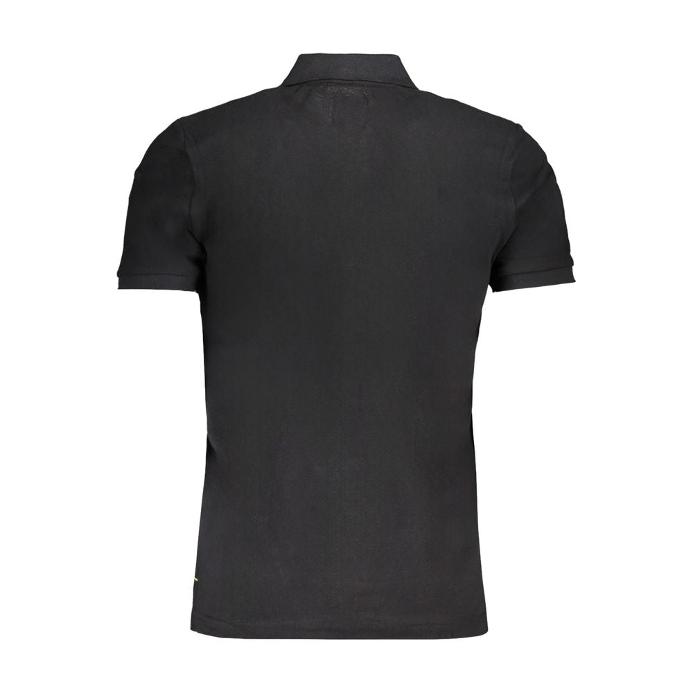 Black Cotton Men Polo Shirt - ventzia