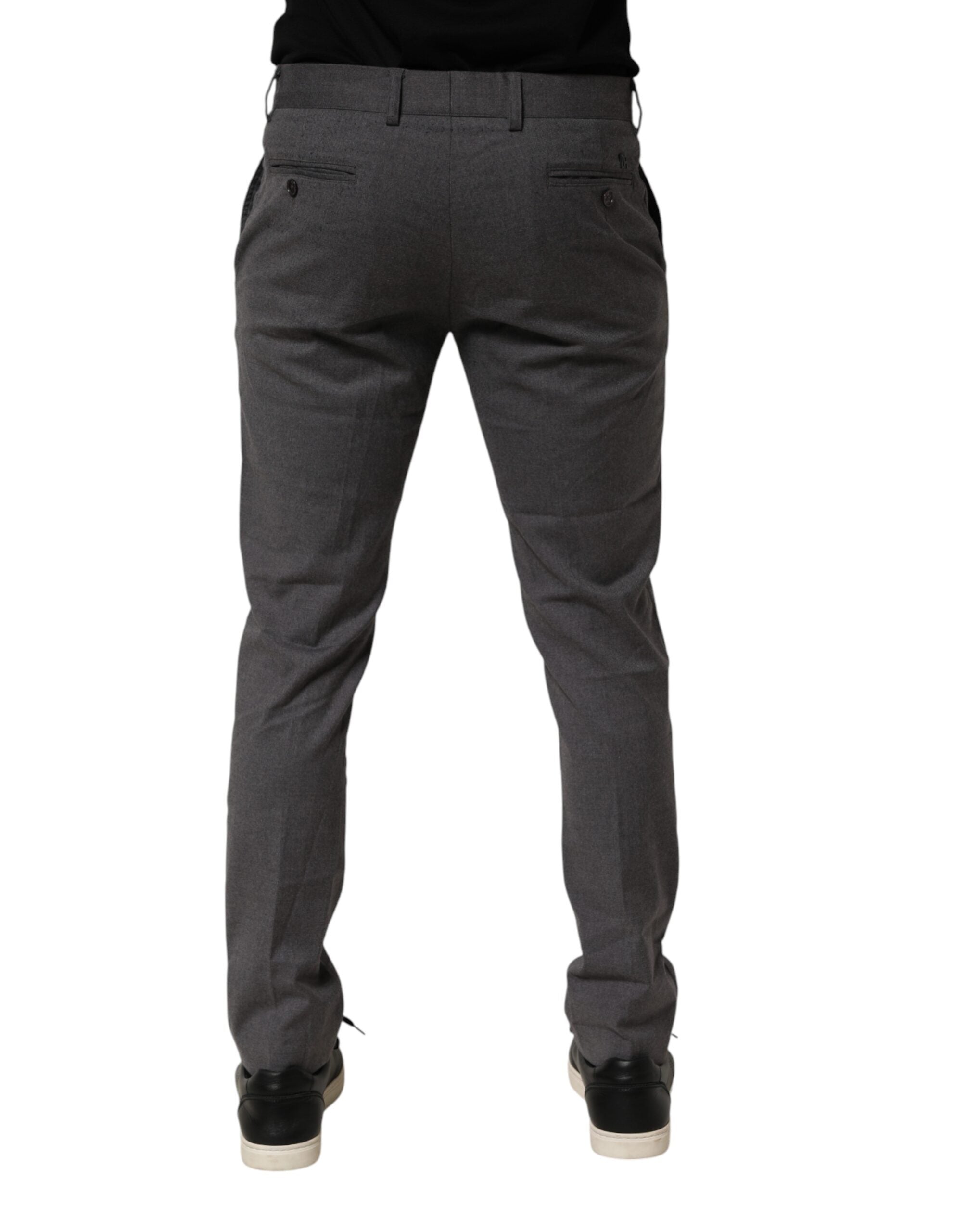 Gray Polyester Formal Dress Trouser Pants - ventzia