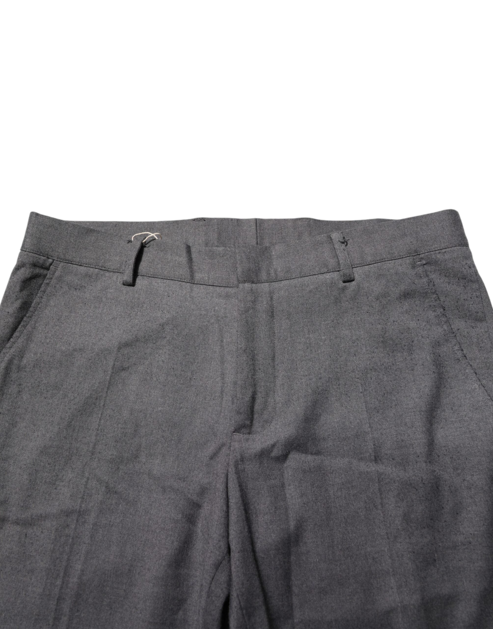 Gray Polyester Formal Dress Trouser Pants - ventzia