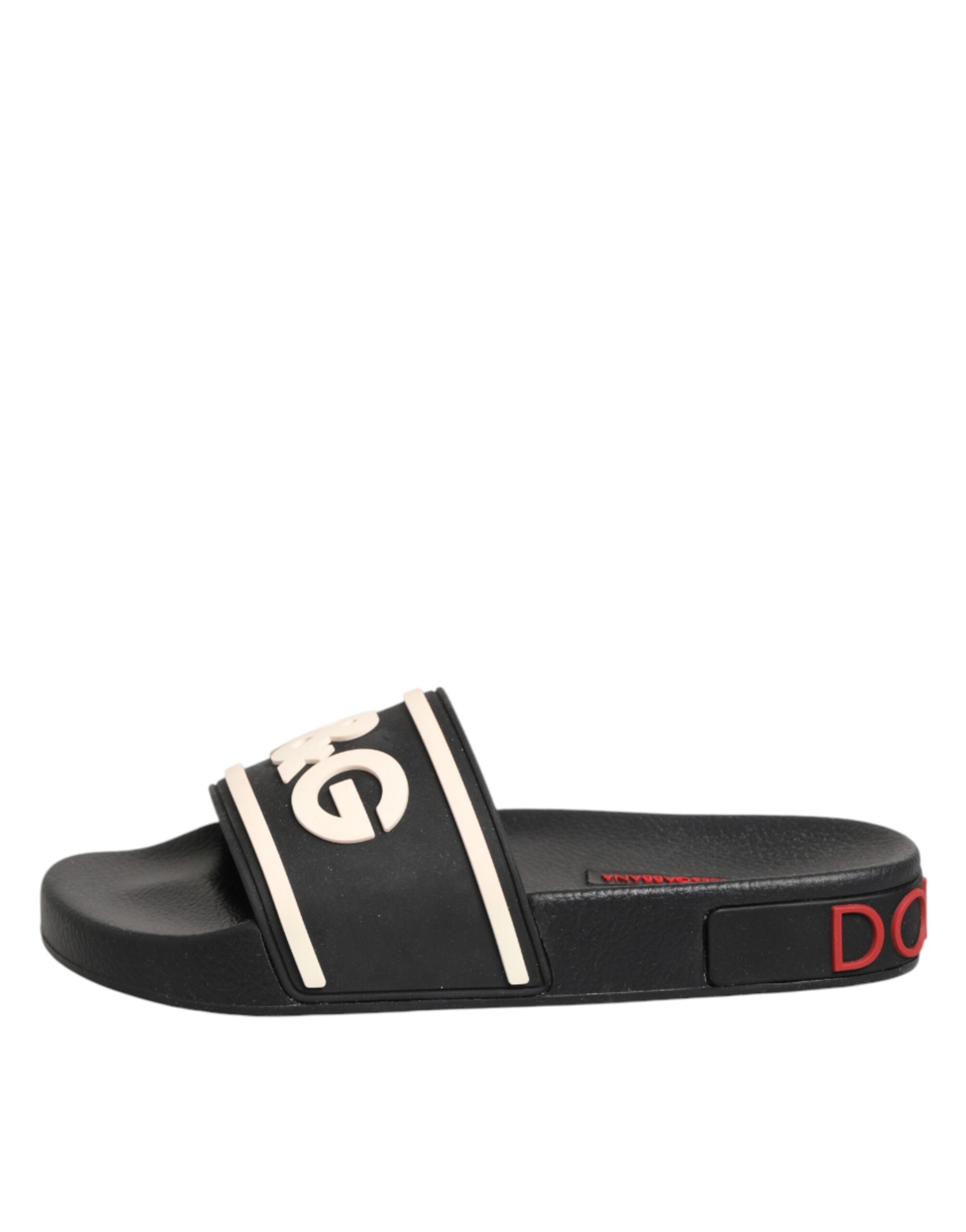 Black Rubber Slides Sandals Beachwear Shoes - ventzia