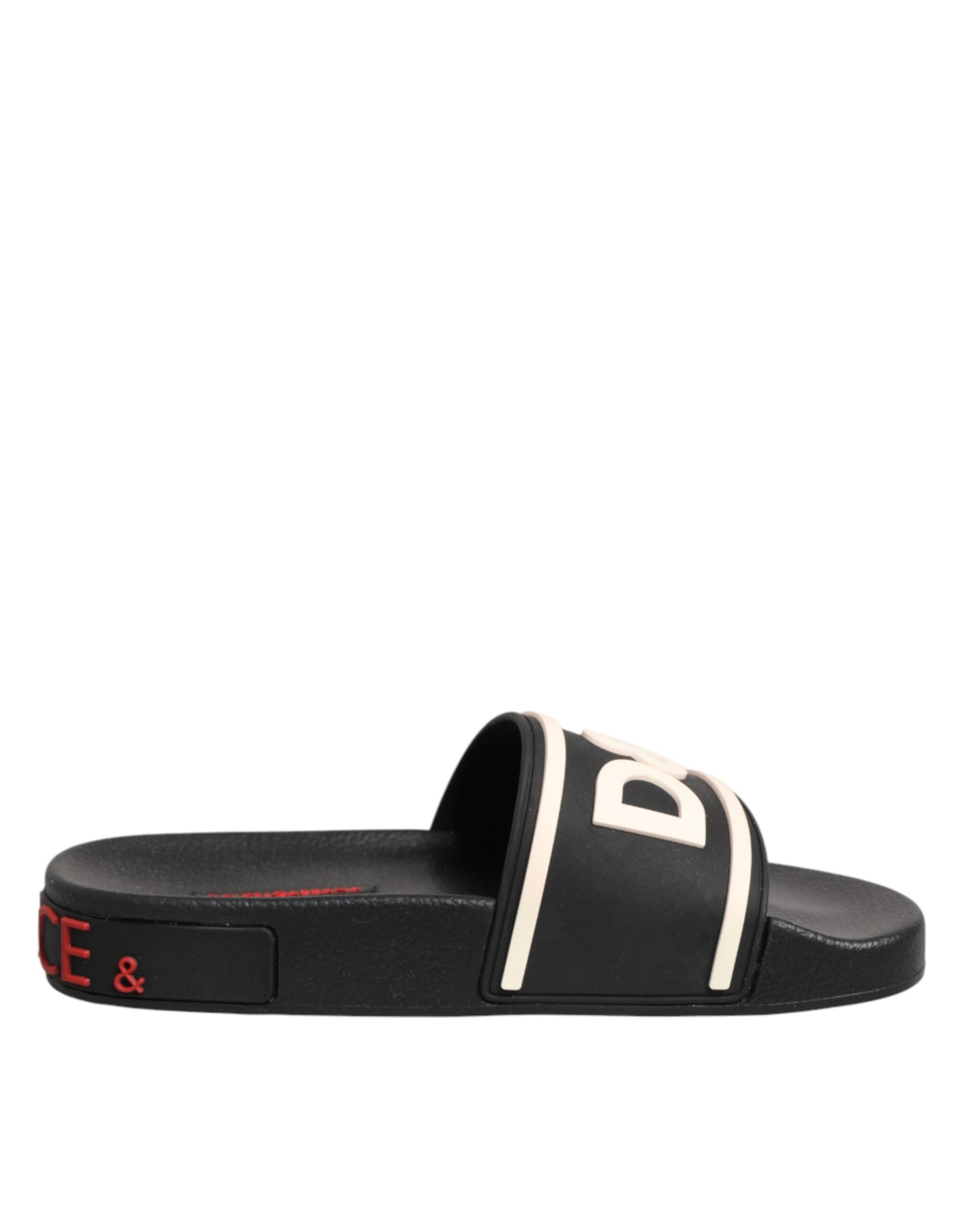 Black Rubber Slides Sandals Beachwear Shoes - ventzia