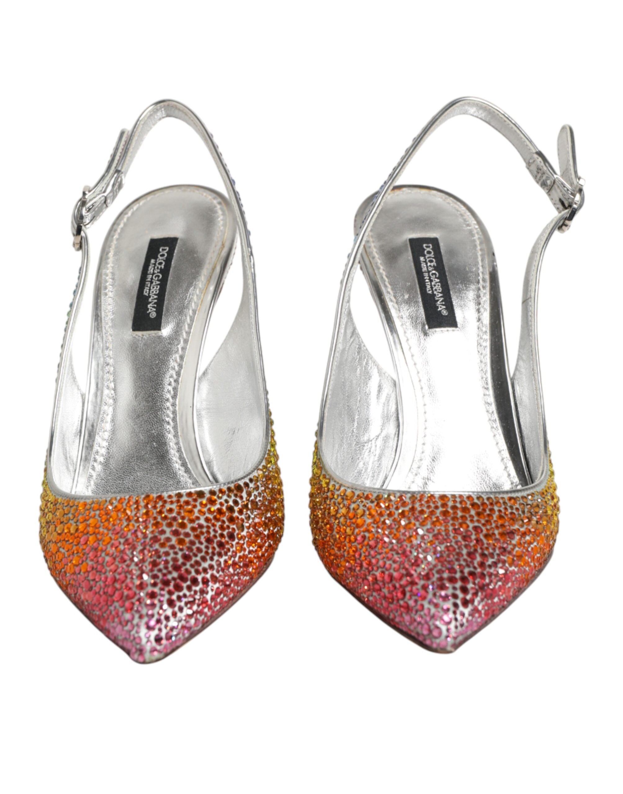 Multicolor Sequin Slingback Pumps Shoes - ventzia