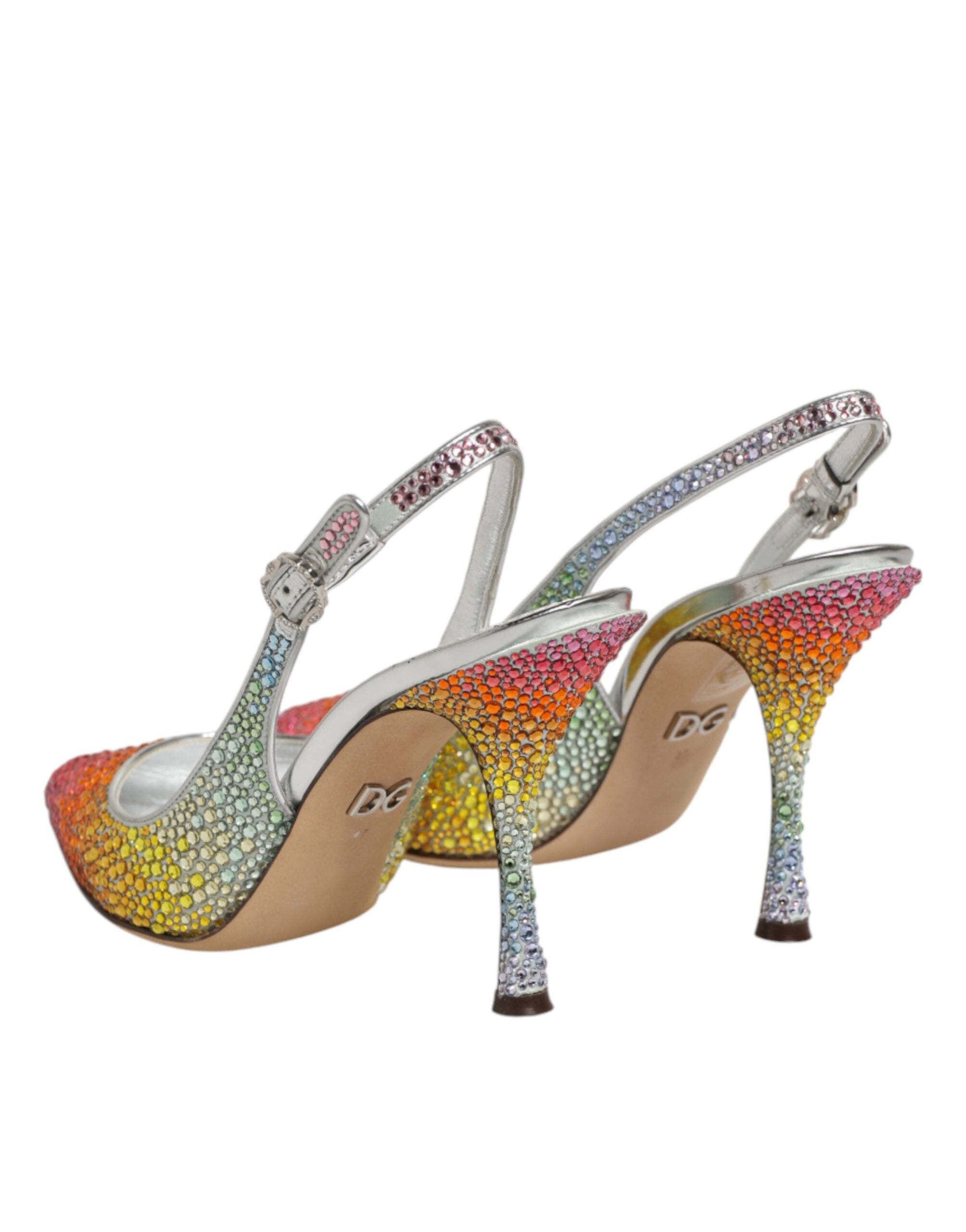 Multicolor Sequin Slingback Pumps Shoes - ventzia