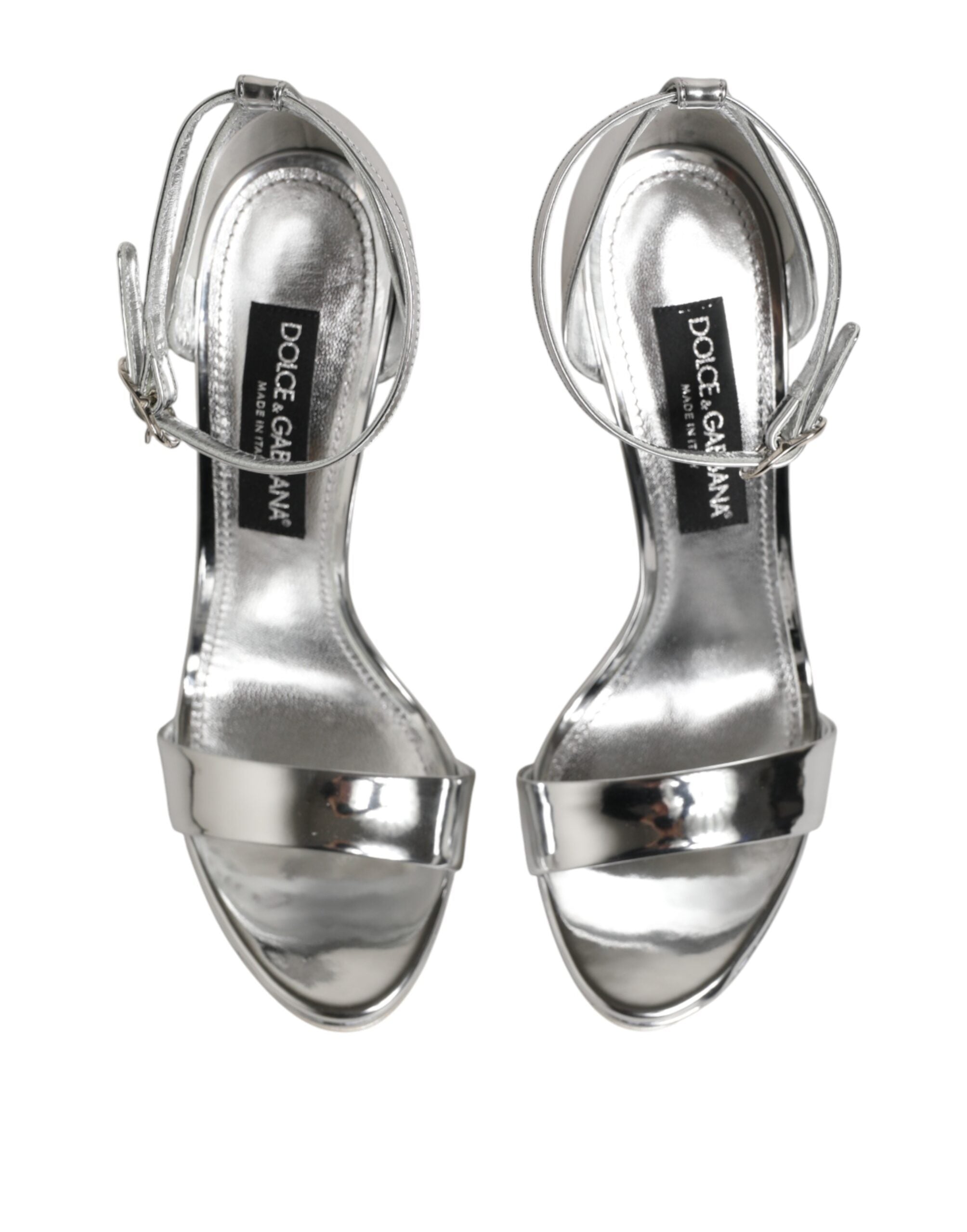 Silver Leather Platform Keira Sandals Shoes - ventzia