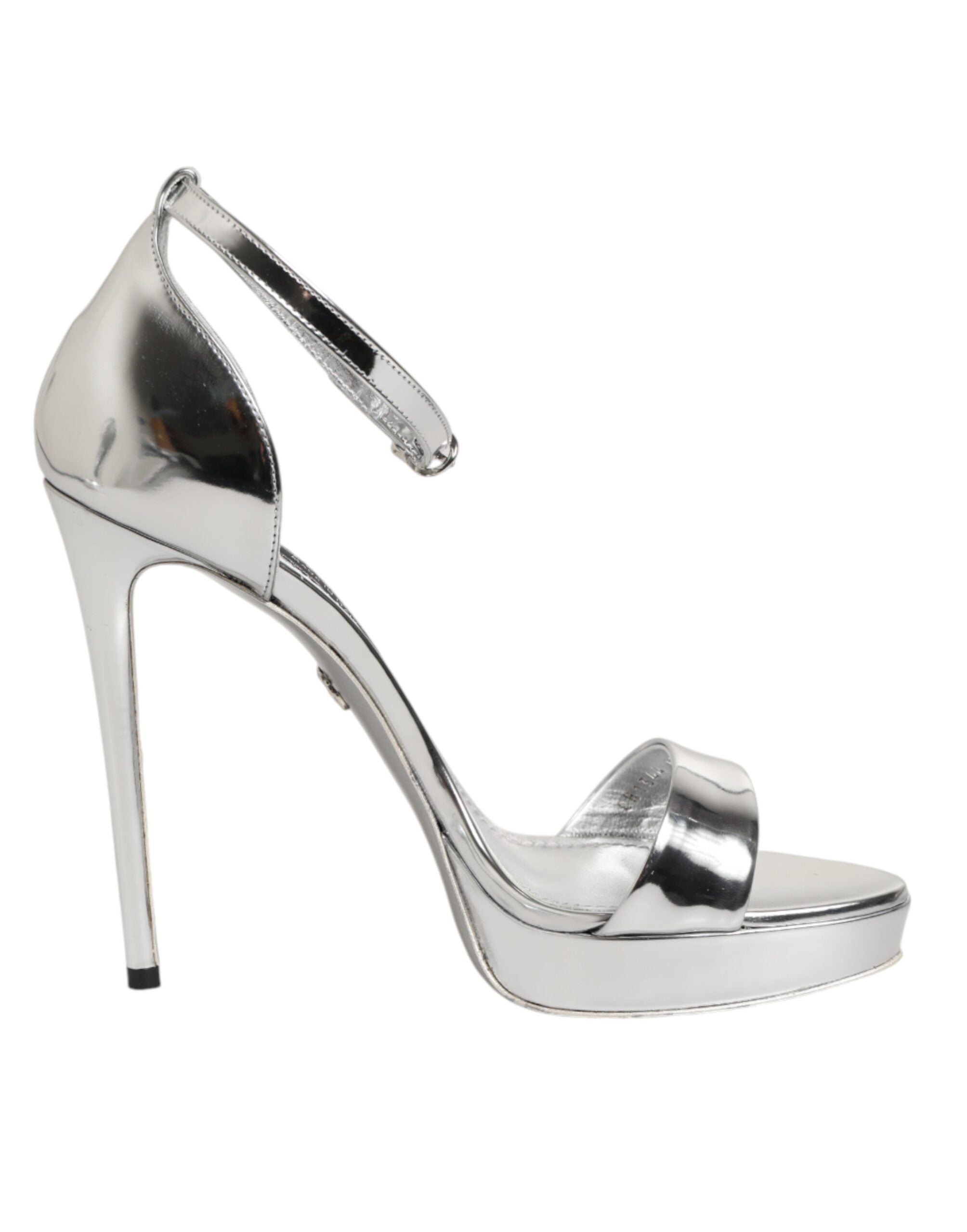 Silver Leather Platform Keira Sandals Shoes - ventzia