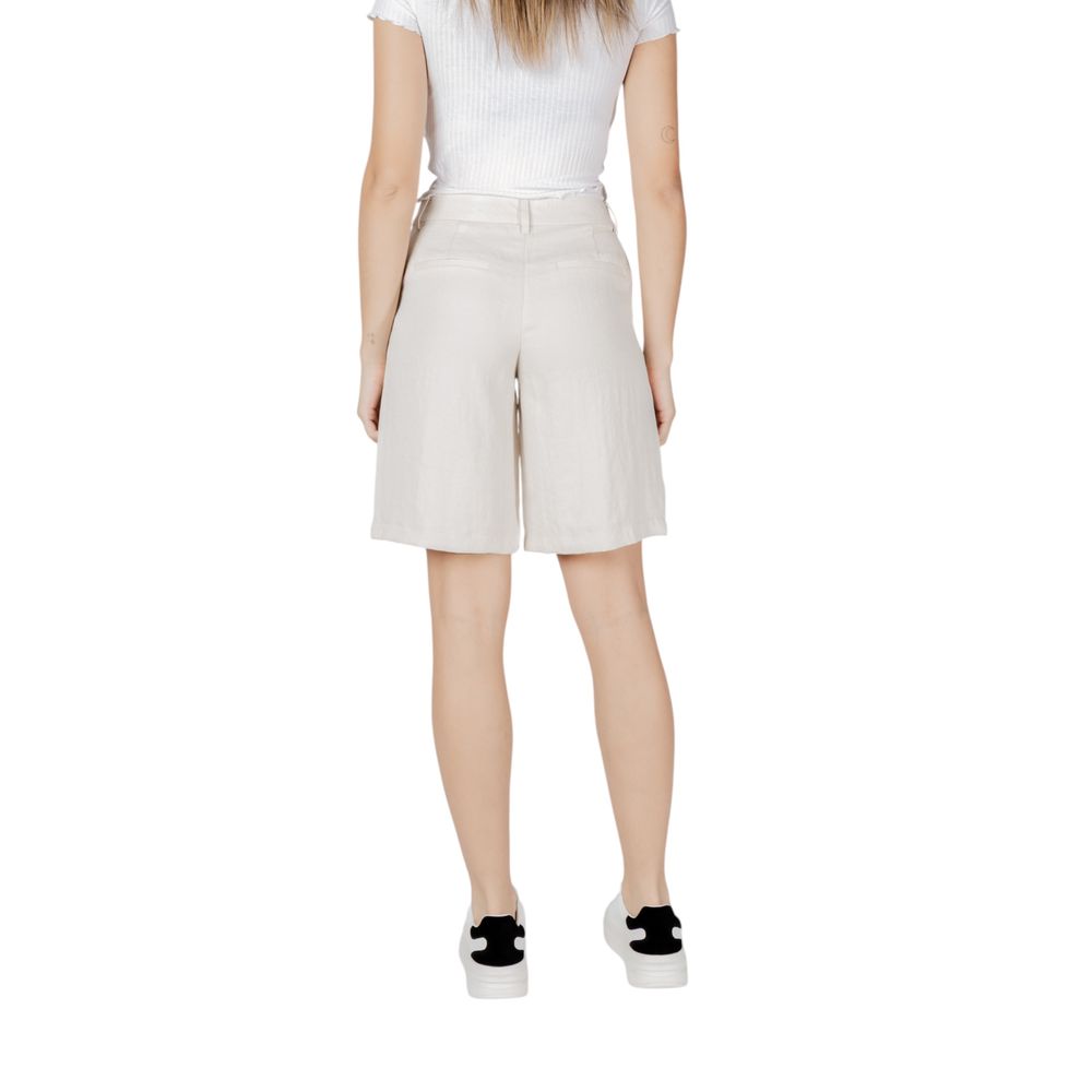 Beige Viscose Bermuda Shorts - ventzia