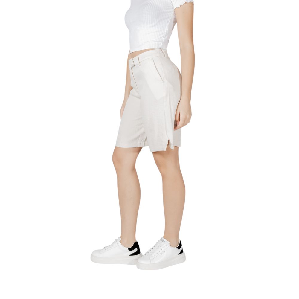 Beige Viscose Bermuda Shorts - ventzia