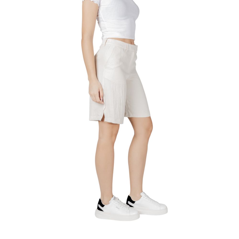 Beige Viscose Bermuda Shorts - ventzia