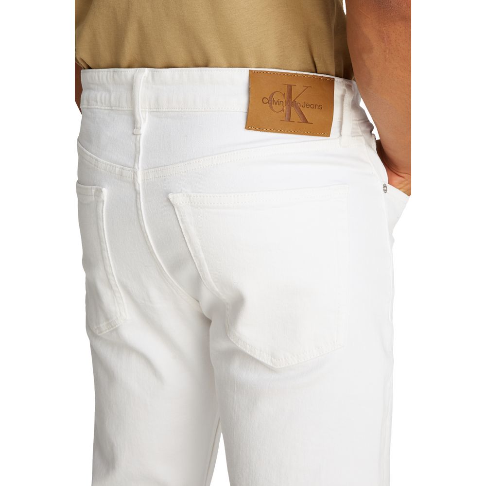 White Cotton Skinny Jeans - ventzia