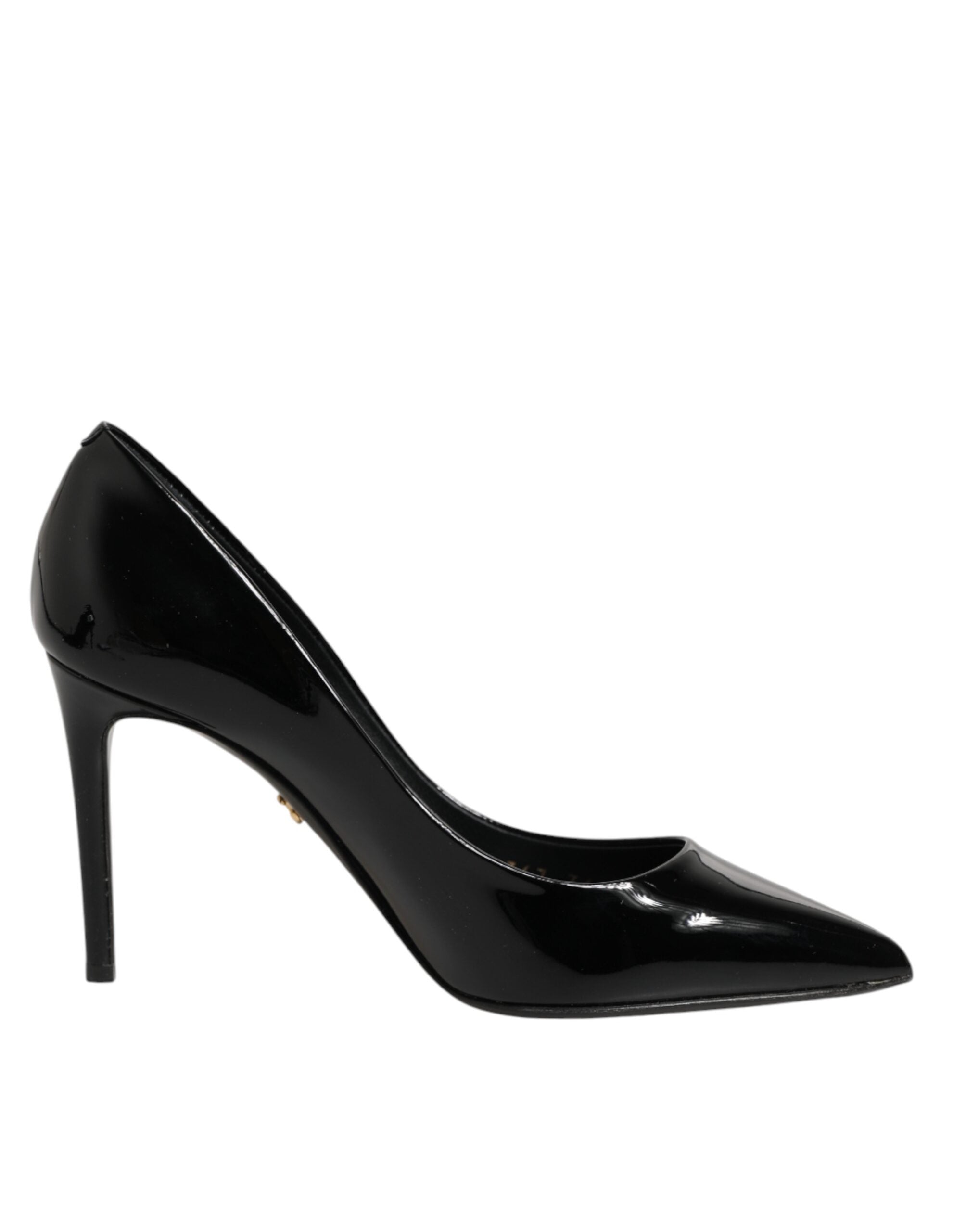 Black Leather Stiletto Heels Pumps Shoes