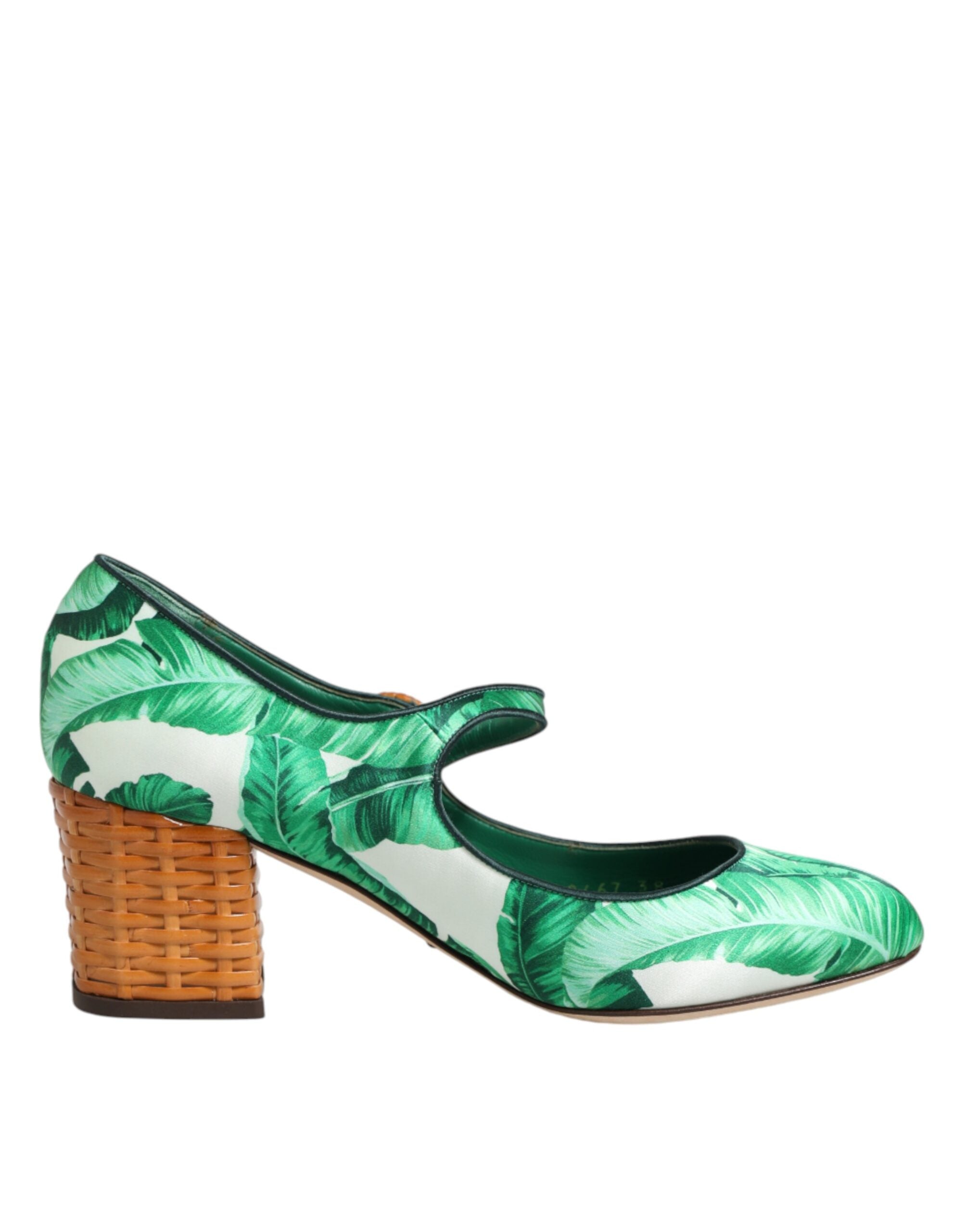 Green Silk MARY JANES Leaf Sandals Shoes - ventzia