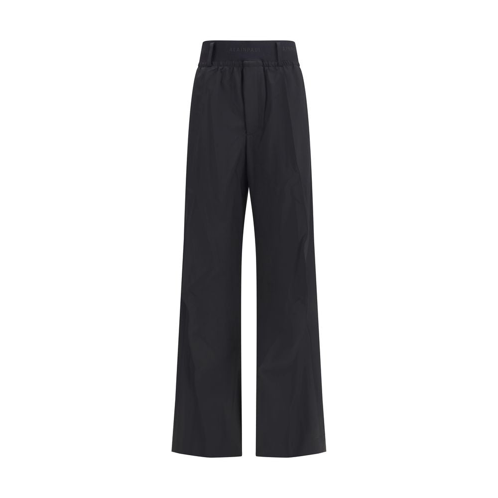 Black Fleece Wool Casual Pants