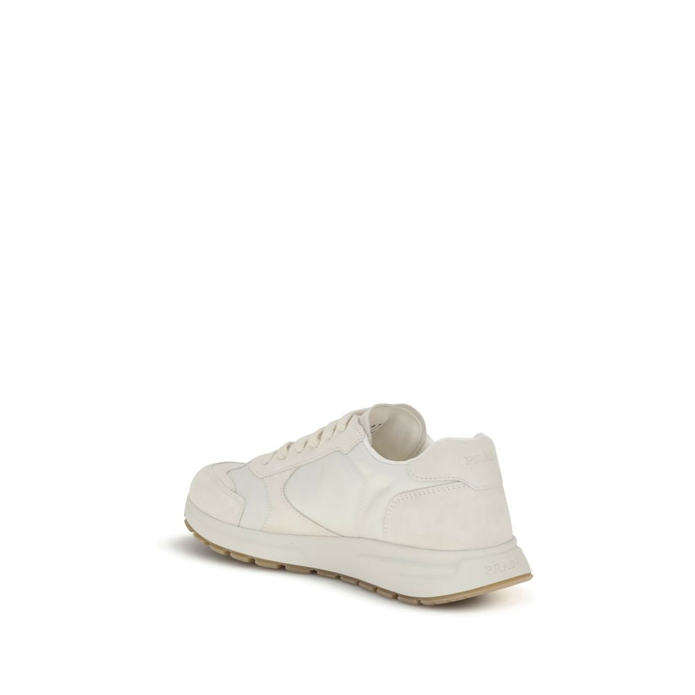Cream Recycled Polyamide Athletic Sneakers